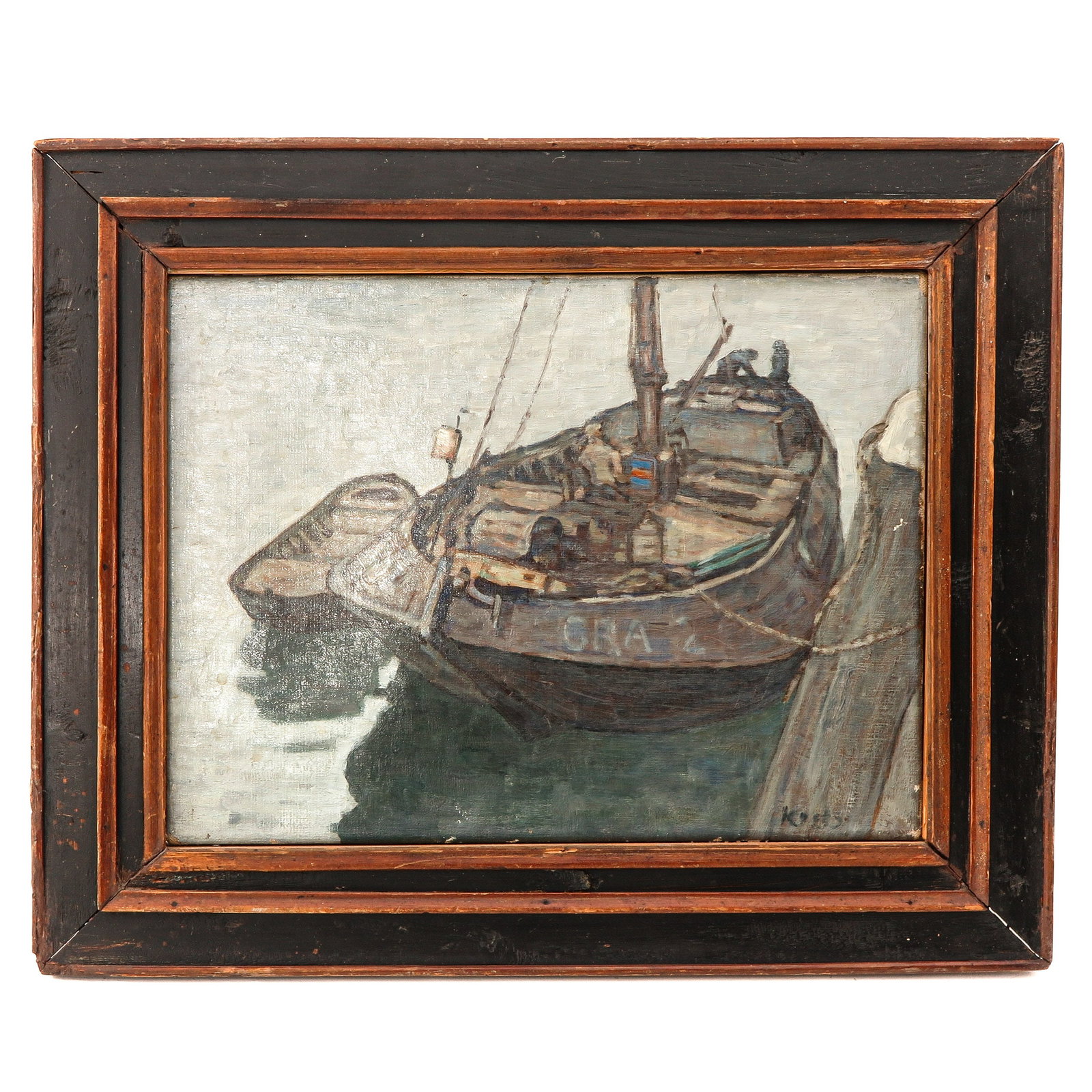 A Painting Signed Dirk Koets: oil on canvas, signed Dirk Koets ( 1895 - 1956 ), “Moored stallion”, 42 x 32 cm.