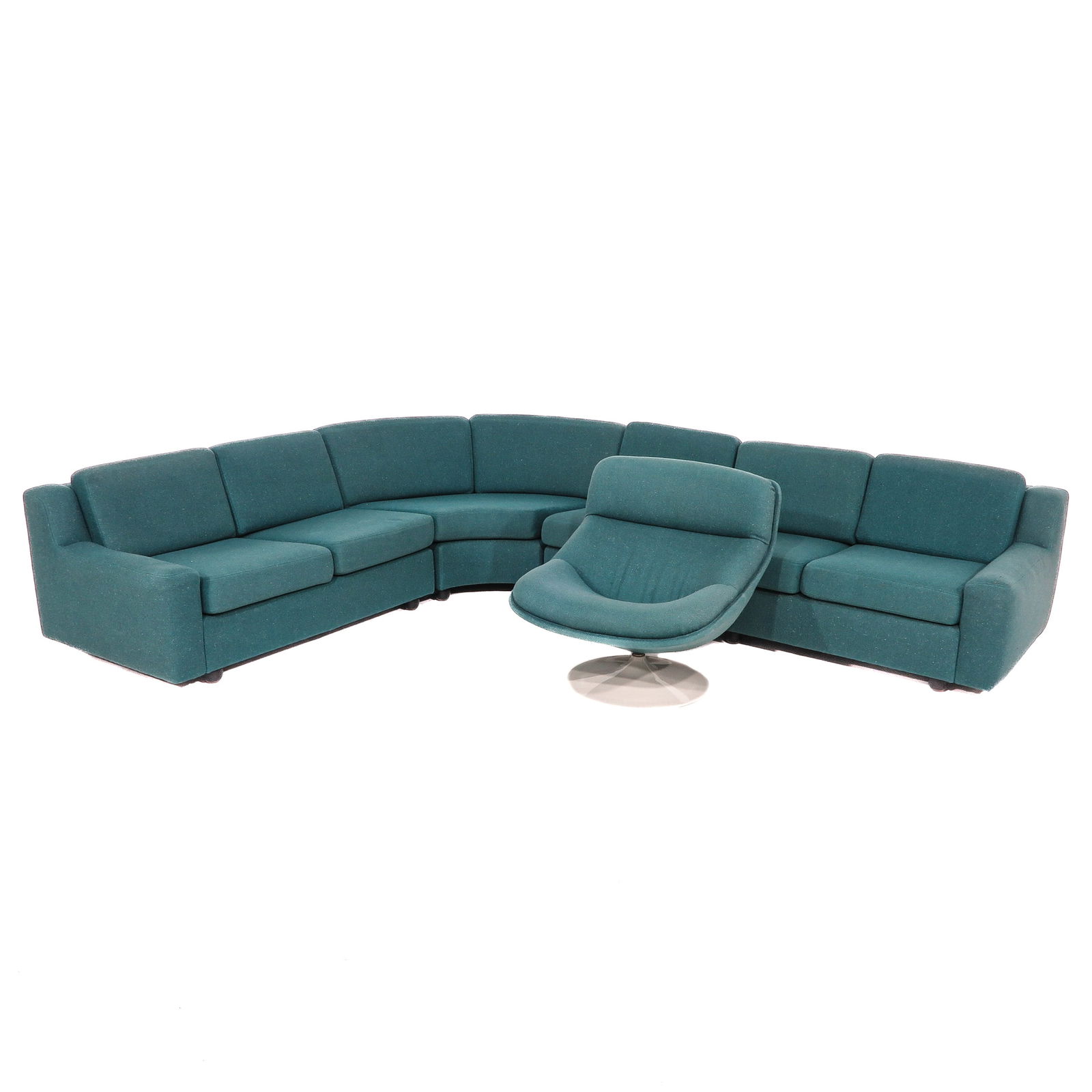 A Set of Furniture by Artifort: consisting of a corner sofa and armchair, brand Artifort
