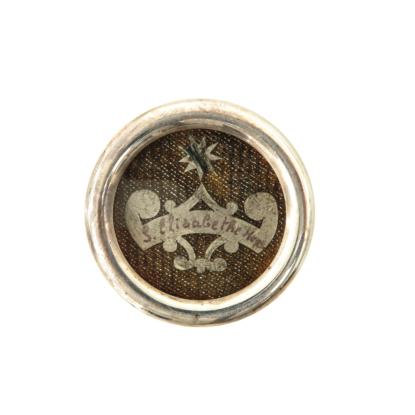 A Relic Theca: containing relic of Saint Elisabeth Regina Hungaria, diameter 4 cm., with certificate
