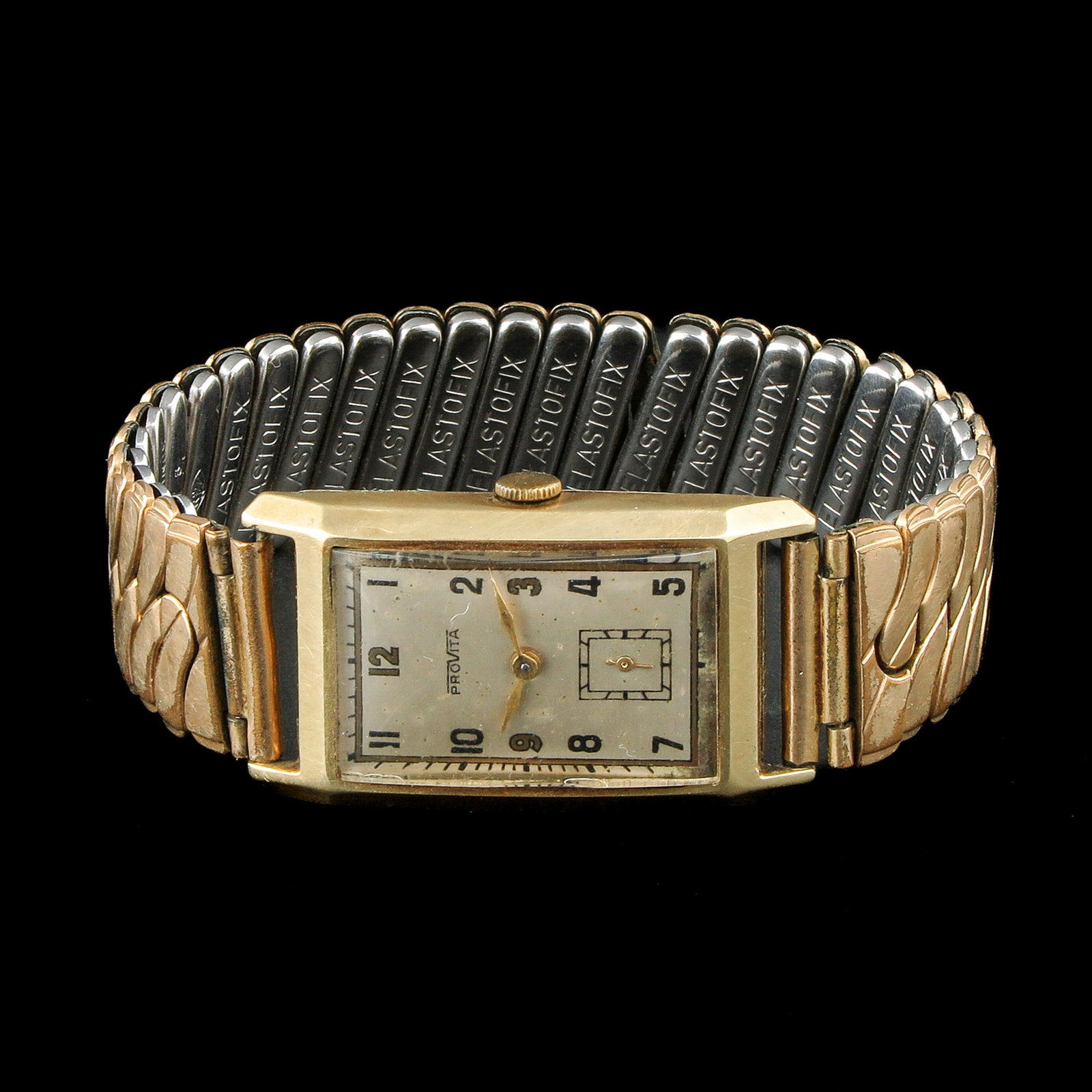A Mens Watch: with 14 carat gold case, brand Provita