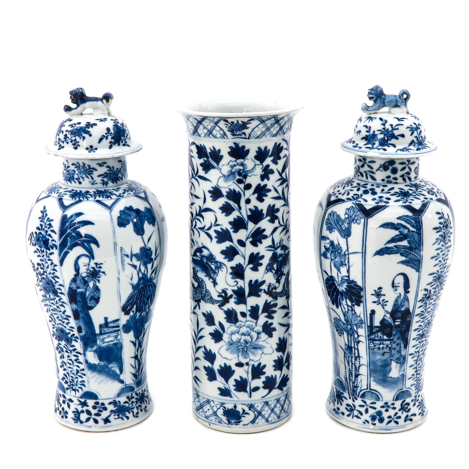 A Lot of Three Garniture Vases (1 of 10)