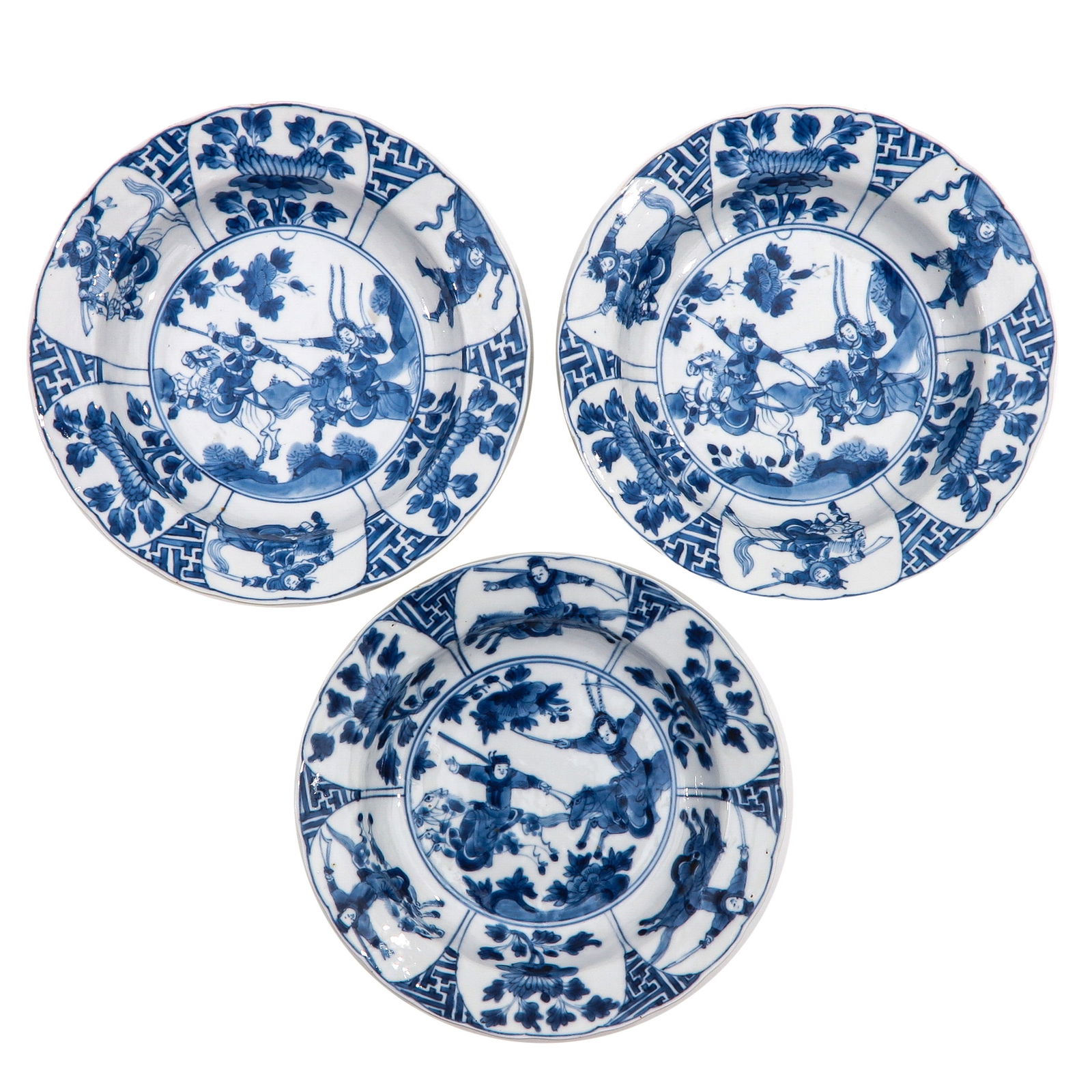 A Series of Three Blue and White Plates (1 of 10)