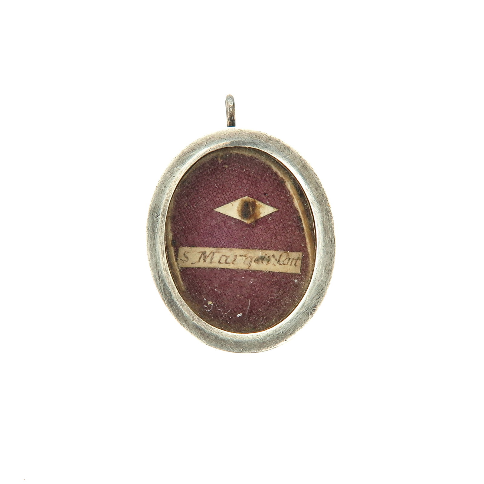 A Sealed Theca: in which relic of Saint Margaret of Cortona, patron saint of the homeless, people with mental illnesses and penitents, diameter 4 cm., with certificate, you buy the theca and document, the relics are 