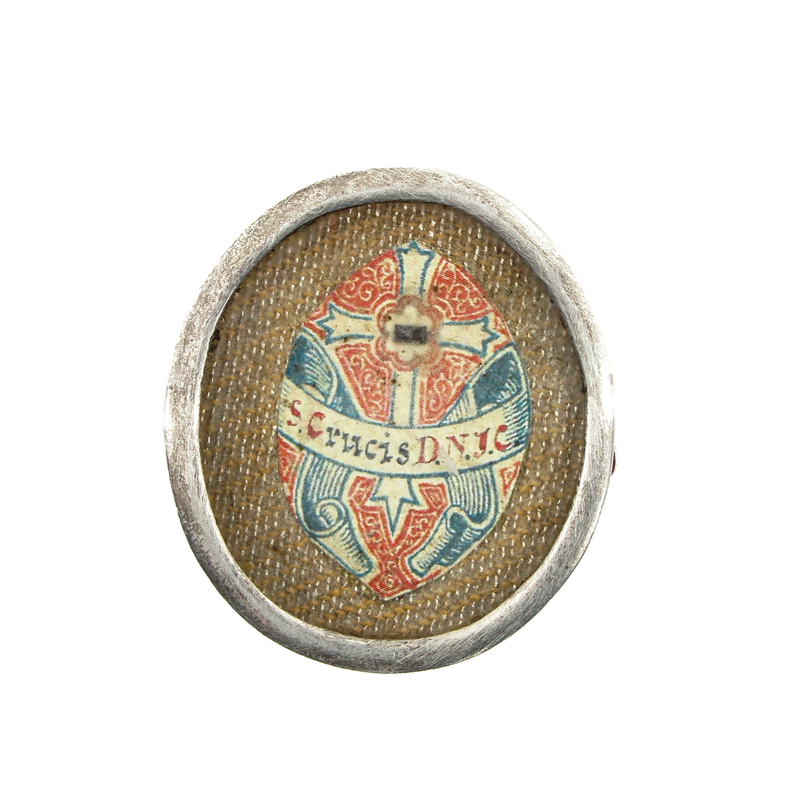 A Sealed Theca: containing relic of the Holy Cross, length 4 cm., you buy the theca, the relics are a gift
