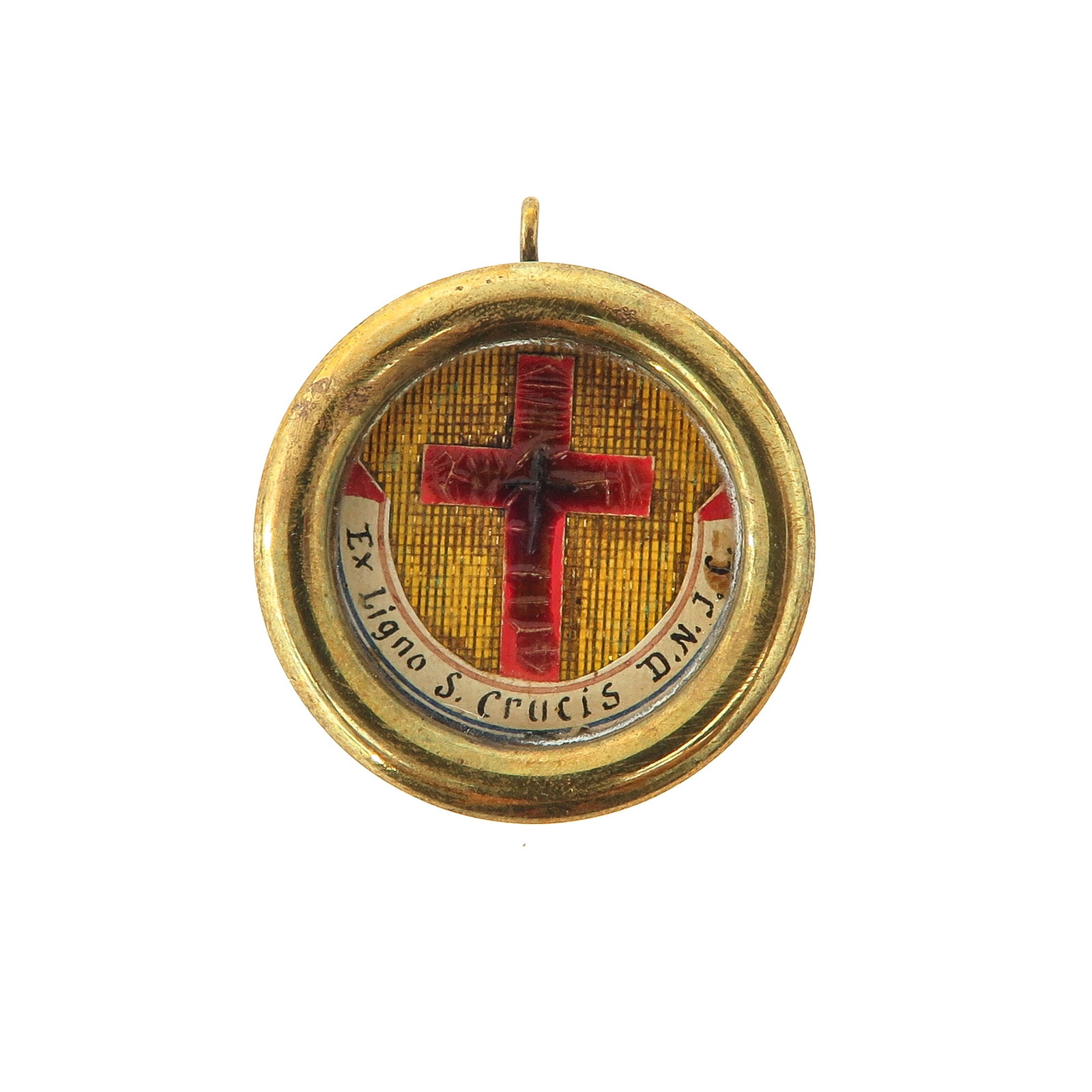 A Sealed Theca: in which relic of the Holy Cross, diameter 4 cm., you buy the theca, the relics are a gift