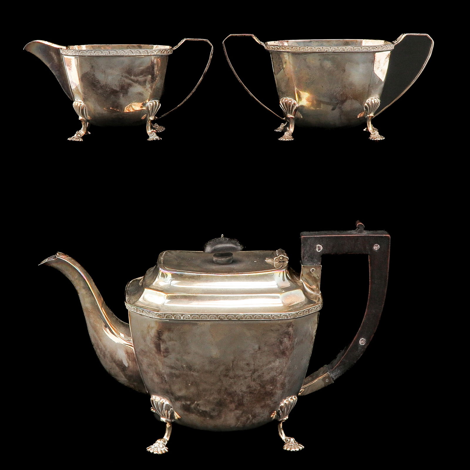 A Silver Coffee Set: 1st grade silver, Mappin & Webb, height 16 cm.