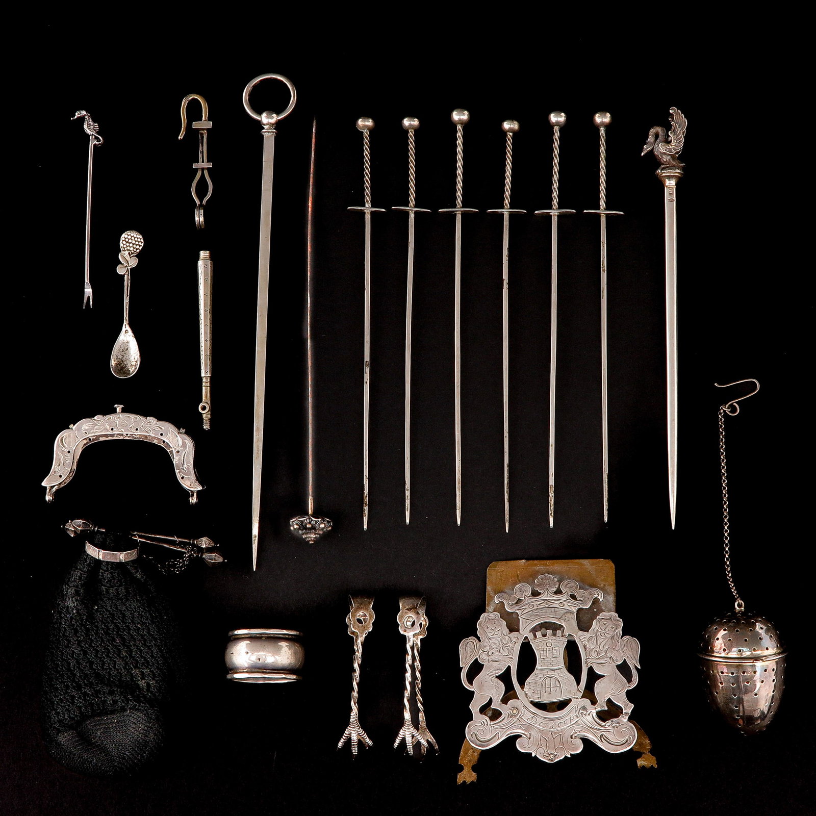 A Diverse Group of Silver: Of 20 pieces of various silverware