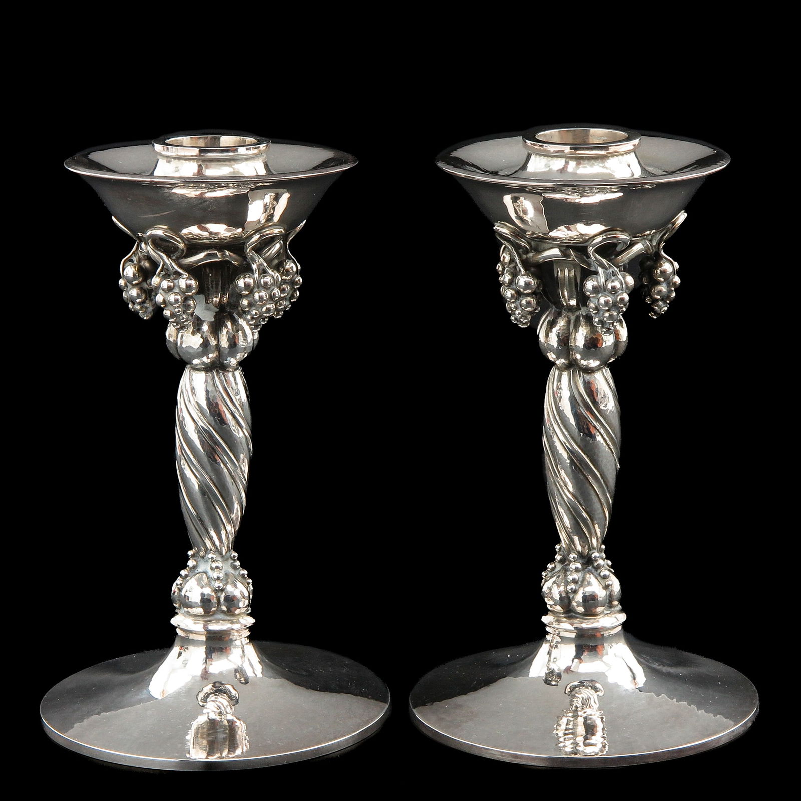 A Pair of Georg Jensen Silver Candlesticks (1 of 10)