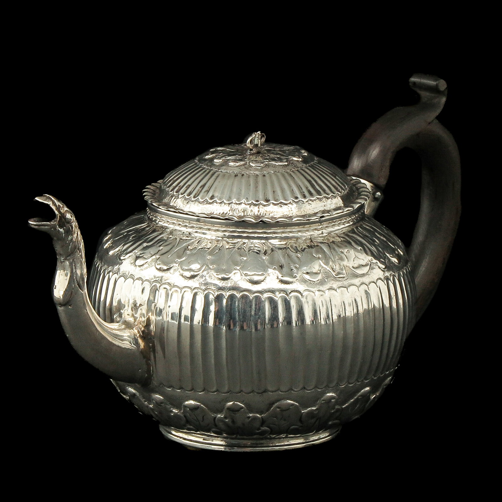 A Silver Coffee Pot: Second-grade silver, 19th century, probably Friesland, height 11 cm.