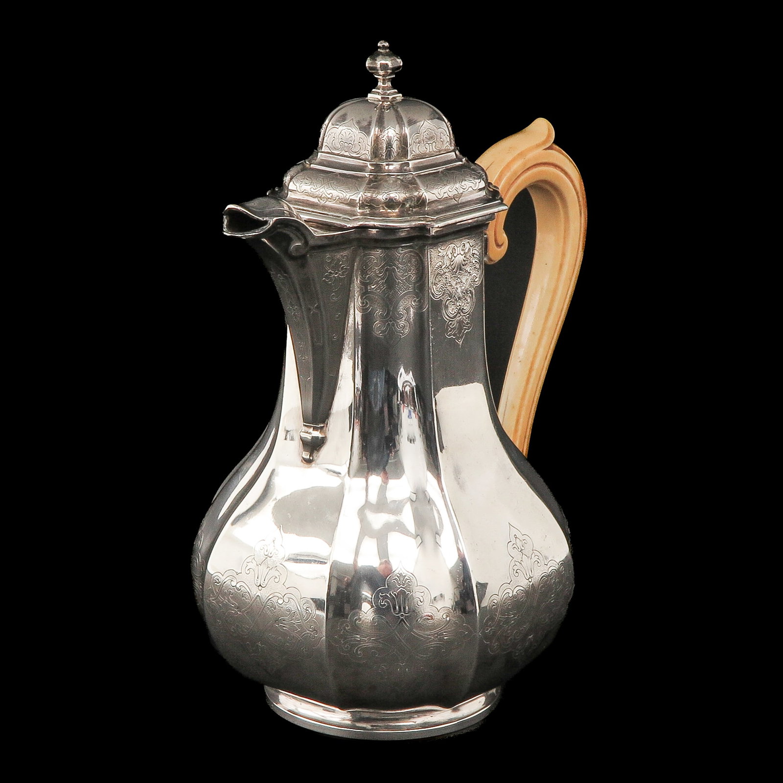 A Silver Coffee Pot: Silver, probably France, height 23 cm.