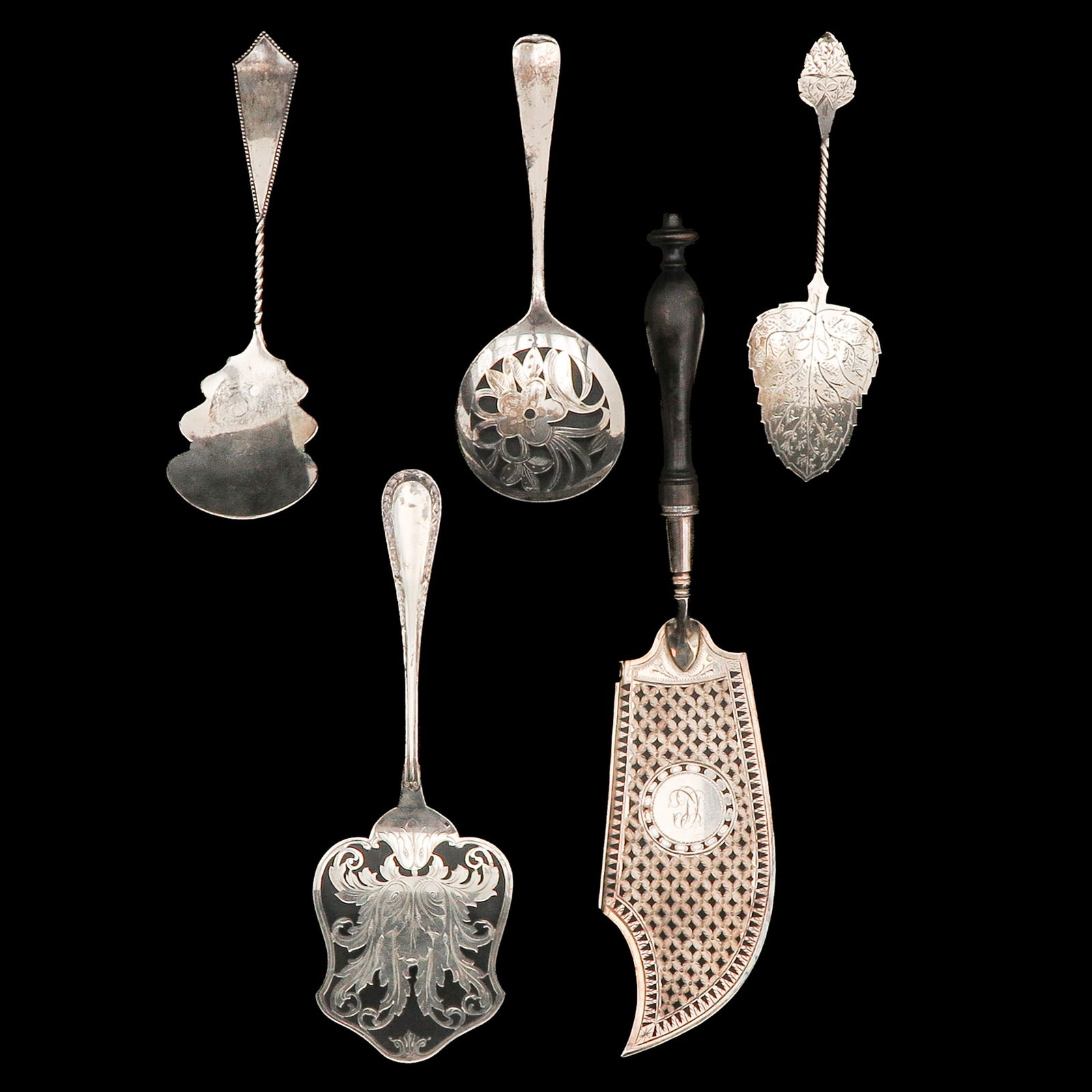 A Lot of 5 Silver Spoons (1 of 7)