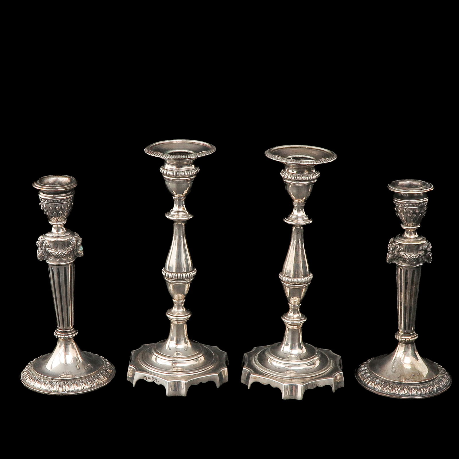 A Lot of 2 Pair of Silver Candlesticks (1 of 8)