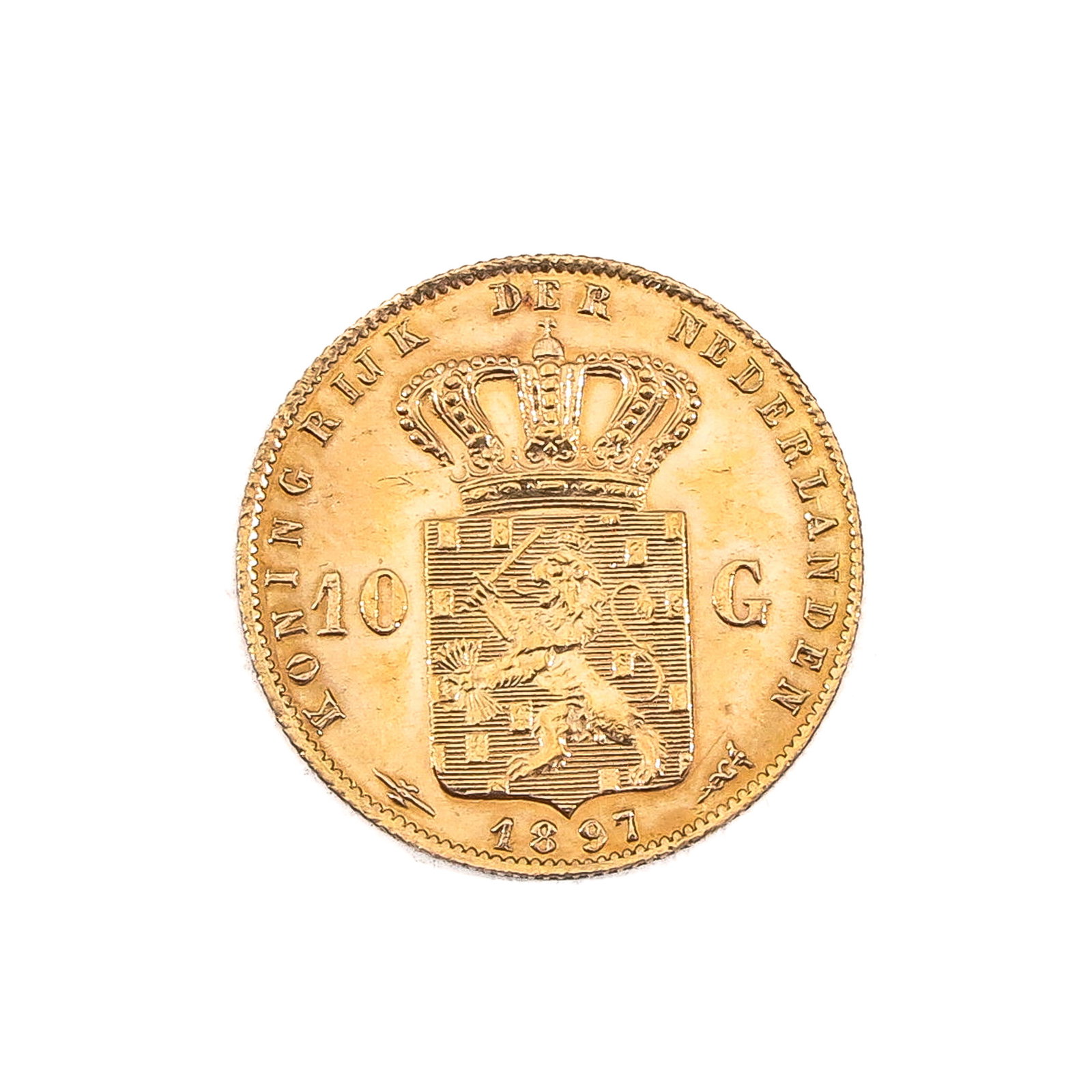 A Gold Coin: 10 guilder 1897