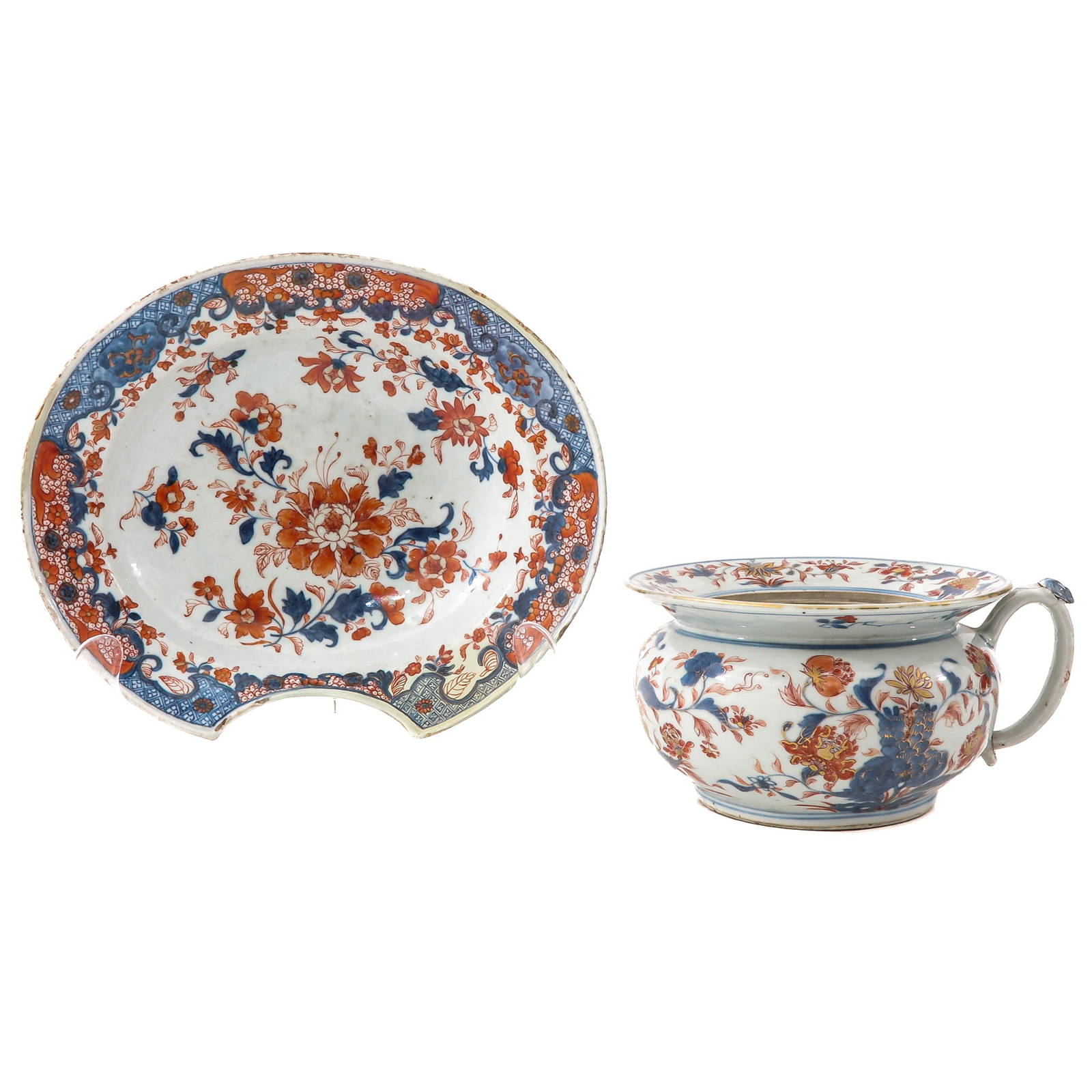 An Imari Chamber Pot and Shaving Bowl