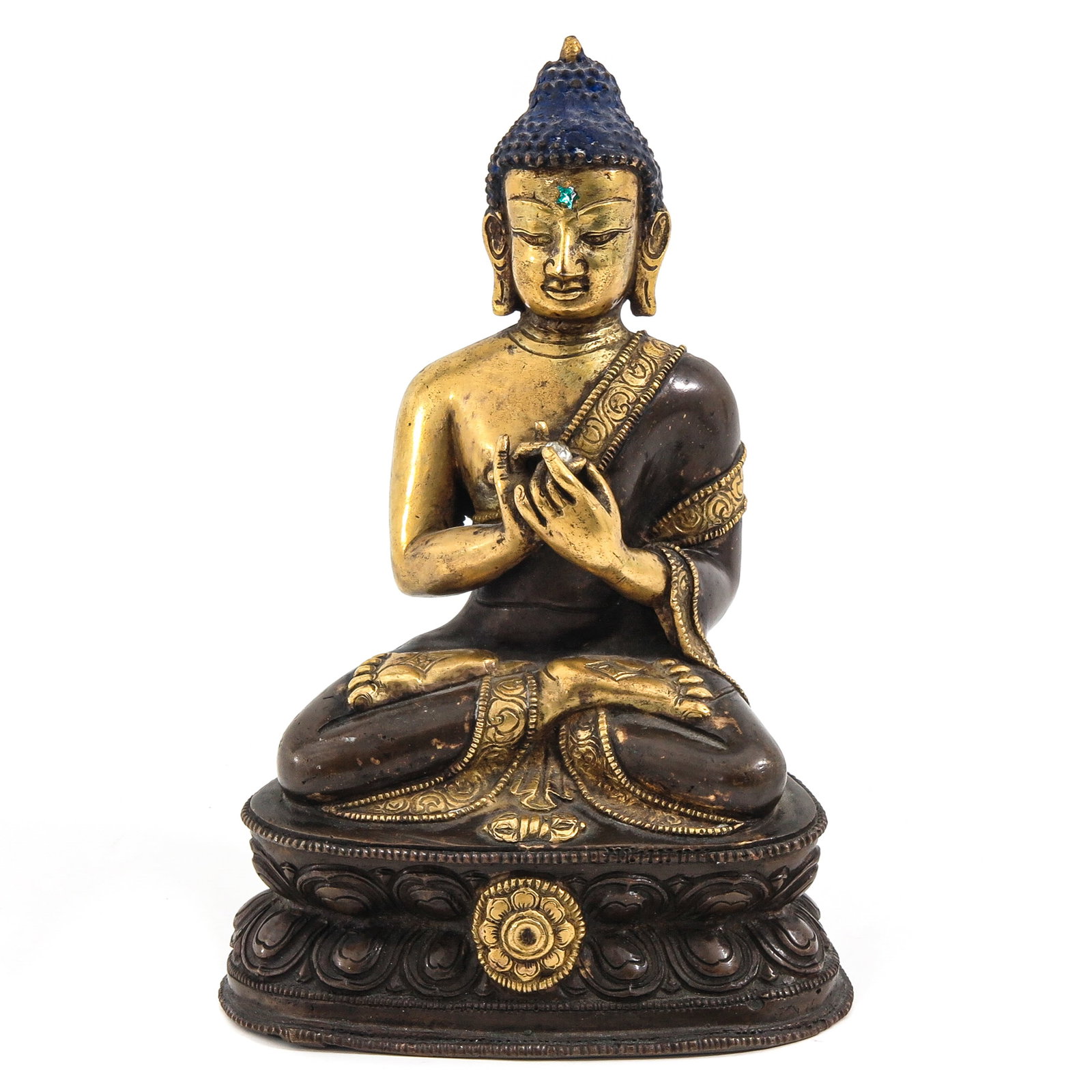 A Bronze Buddha Sculpture: 15 cm. tall.