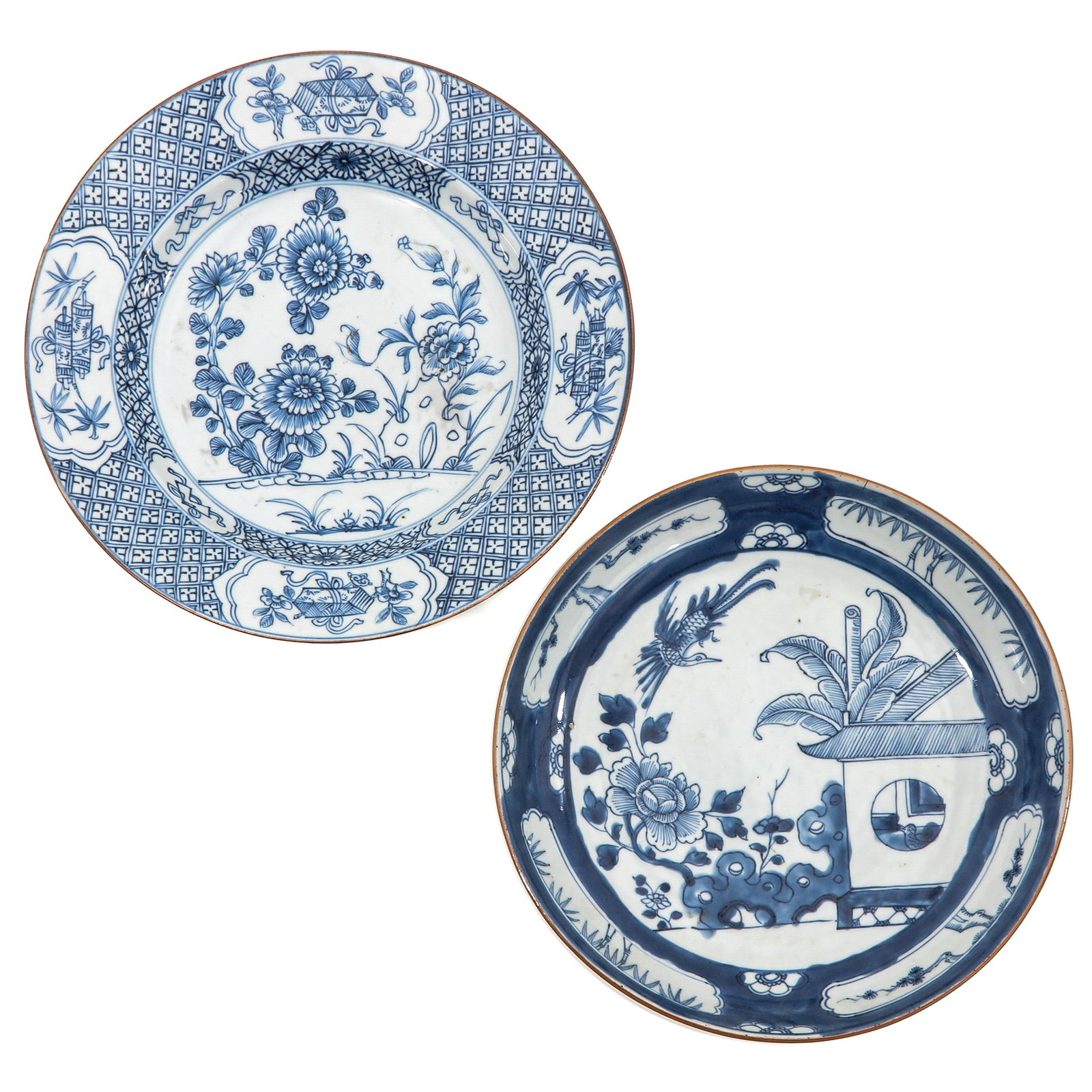 A Lot of 2 Blue and White Plates (1 of 6)
