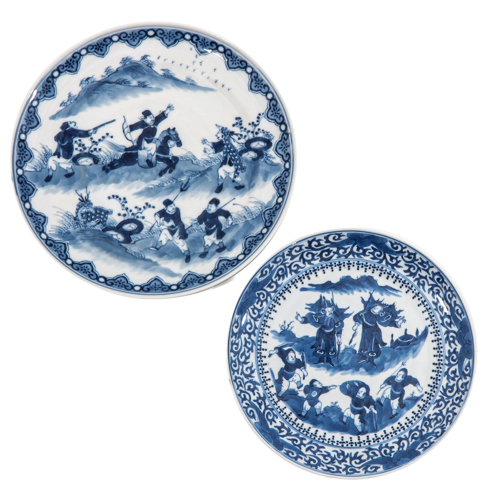 A Lot of 2 Blue and White Plates (1 of 6)