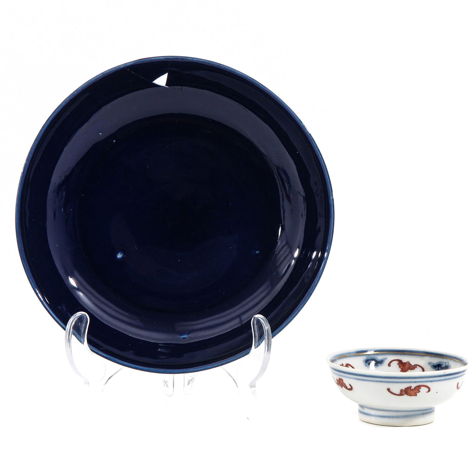 A Monochrome Blue Dish and Small Cup (1 of 8)