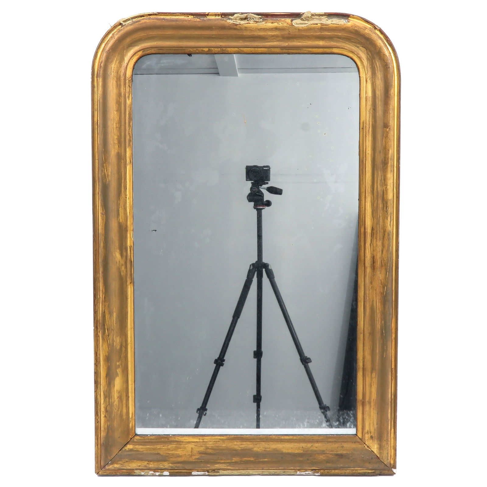 A Gilt Wood Hall Mirror: With gilded frame, 71 x 108 cm.