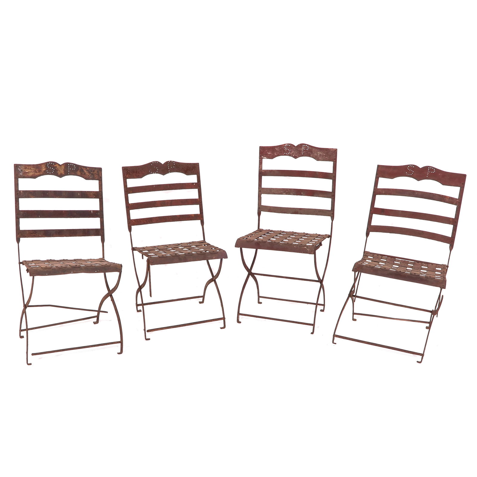 A Set of 4 Wrought Iron Garden Chairs (1 of 5)