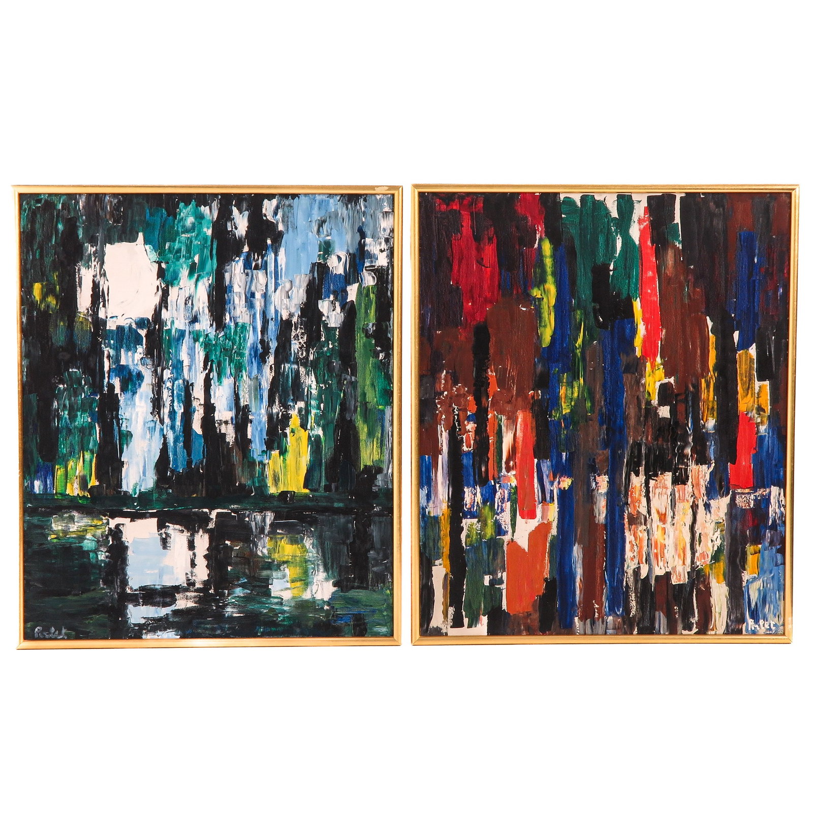 A Lot of 2 Paintings: consisting of 2 paintings, oil on canvas, signed Pirlet, largest 100 x 120 cm.
