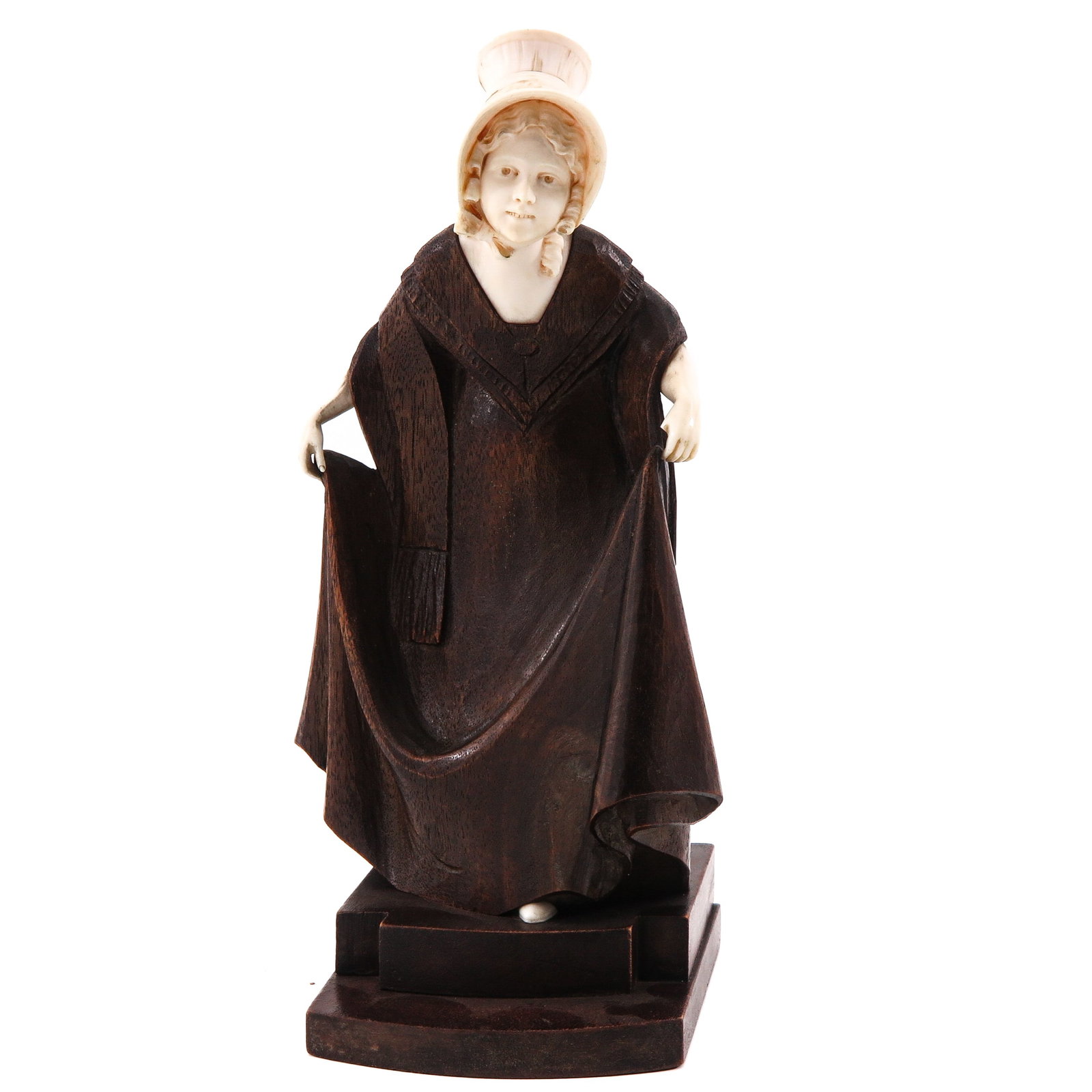 A Carved Wood Sculpture: Carved wood, signed Peleschka-Lunard, height 22 cm.