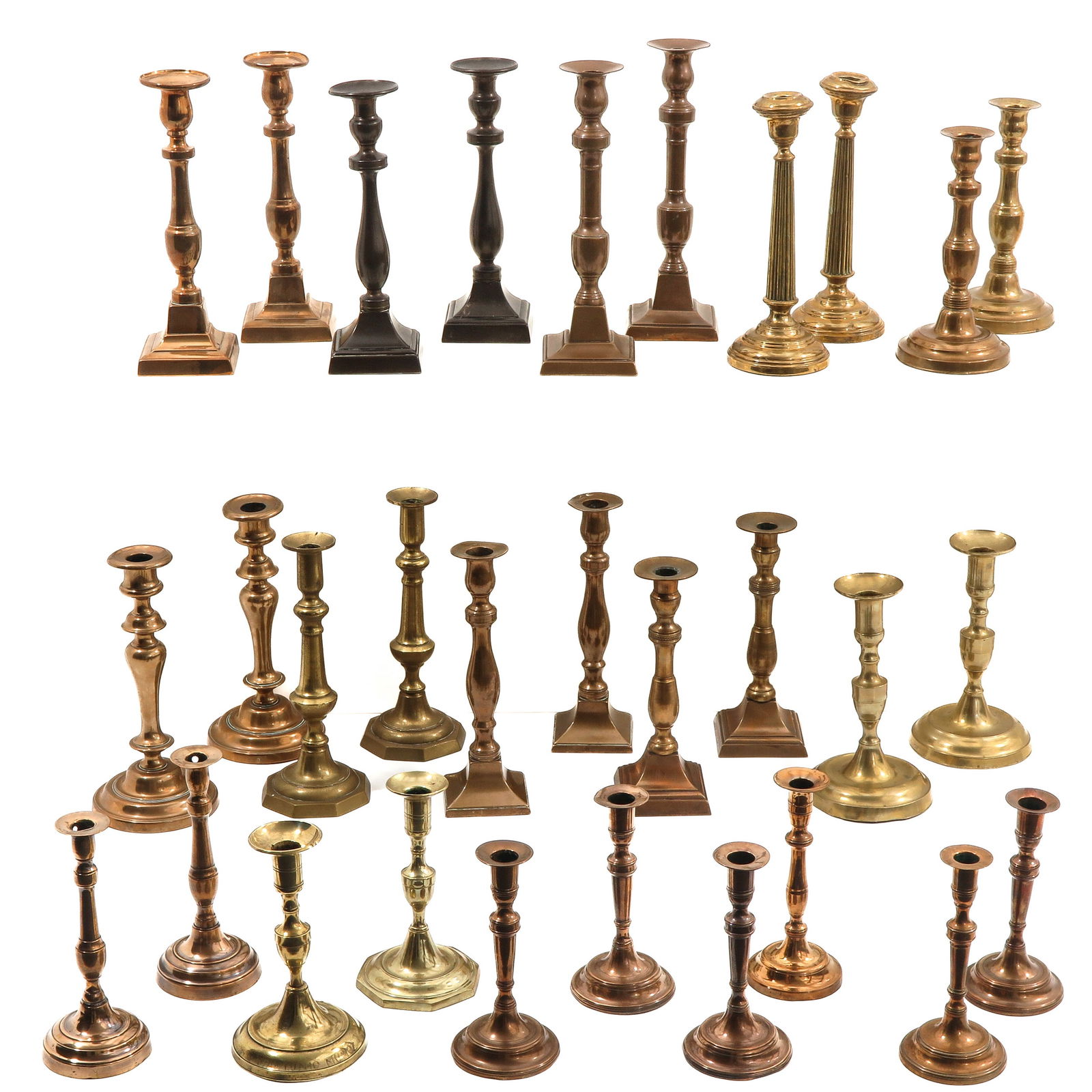 A Group of 30 19th Century Candlesticks (1 of 1)