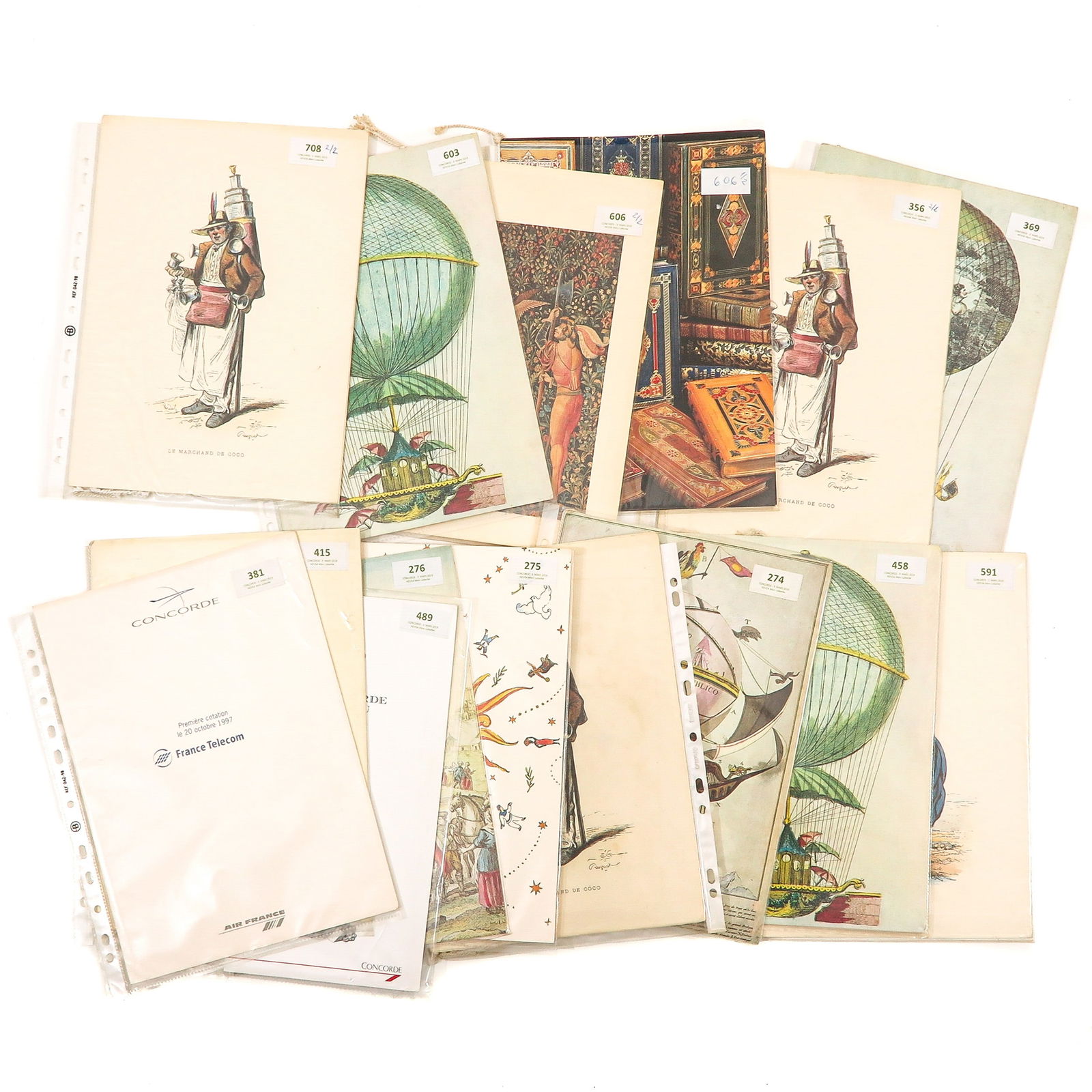 A Collection of VIP Concorde Menus: VIP Concorde menus, height 30 cm.