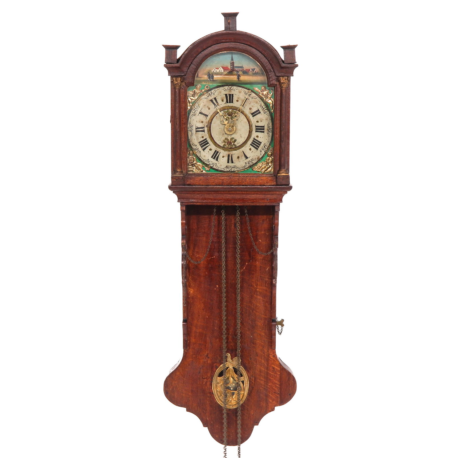 A Dutch Wall Clock or Kantoortje: 19th century, Friesland, height 110 cm.
