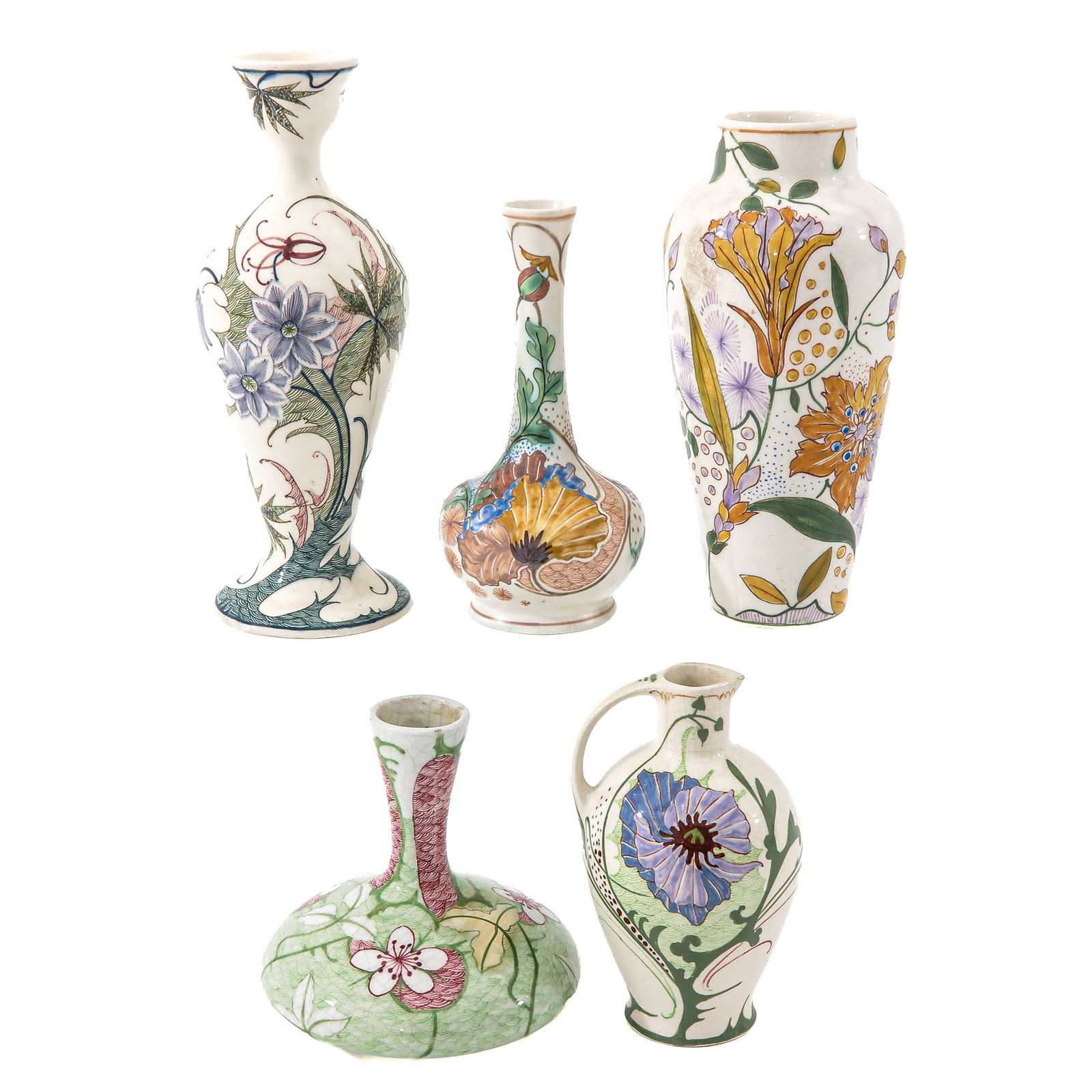 A Group of European Porcelain: White faience, including South Holland, height 20 cm.