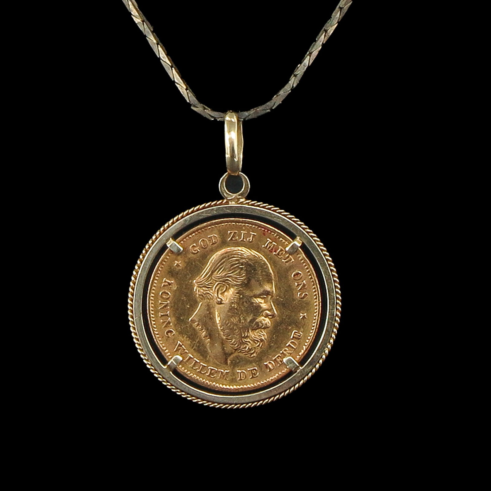 A Necklace with 10 Guilder Coin Pendant (1 of 4)