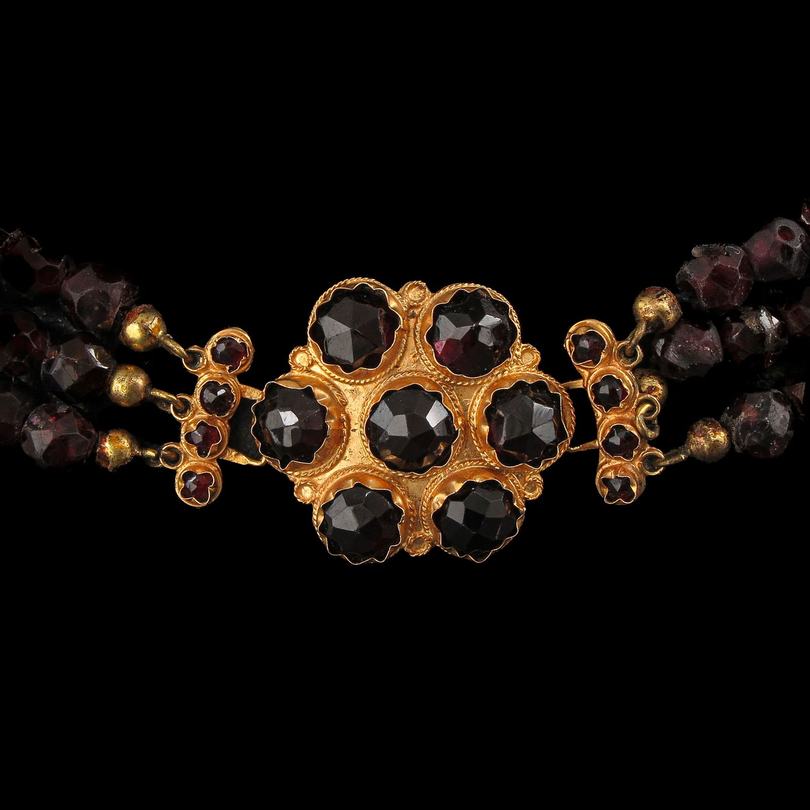 A 3 Strand Garnet Necklace (1 of 9)