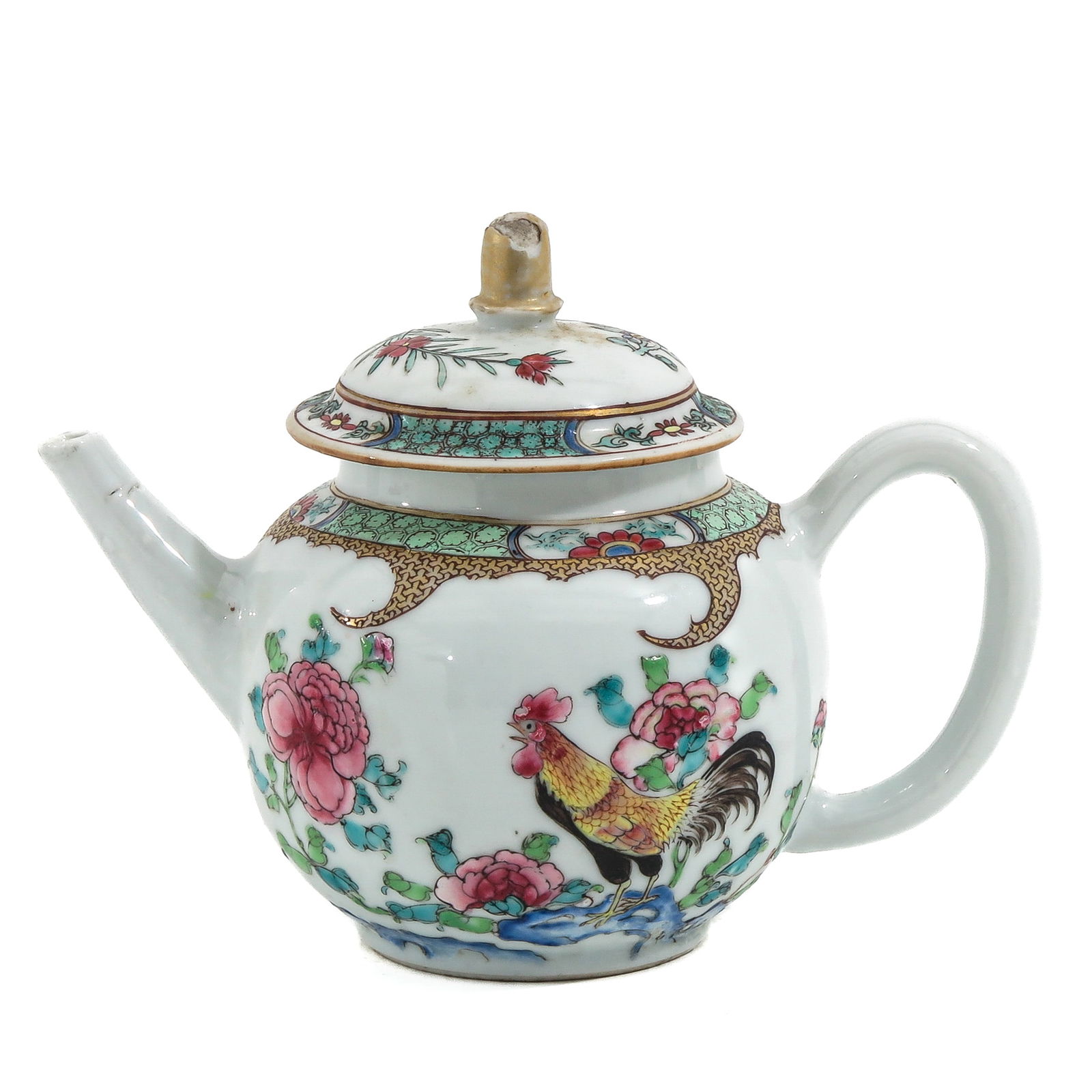 A Famille Rose Rooster Teapot (1 of 6)