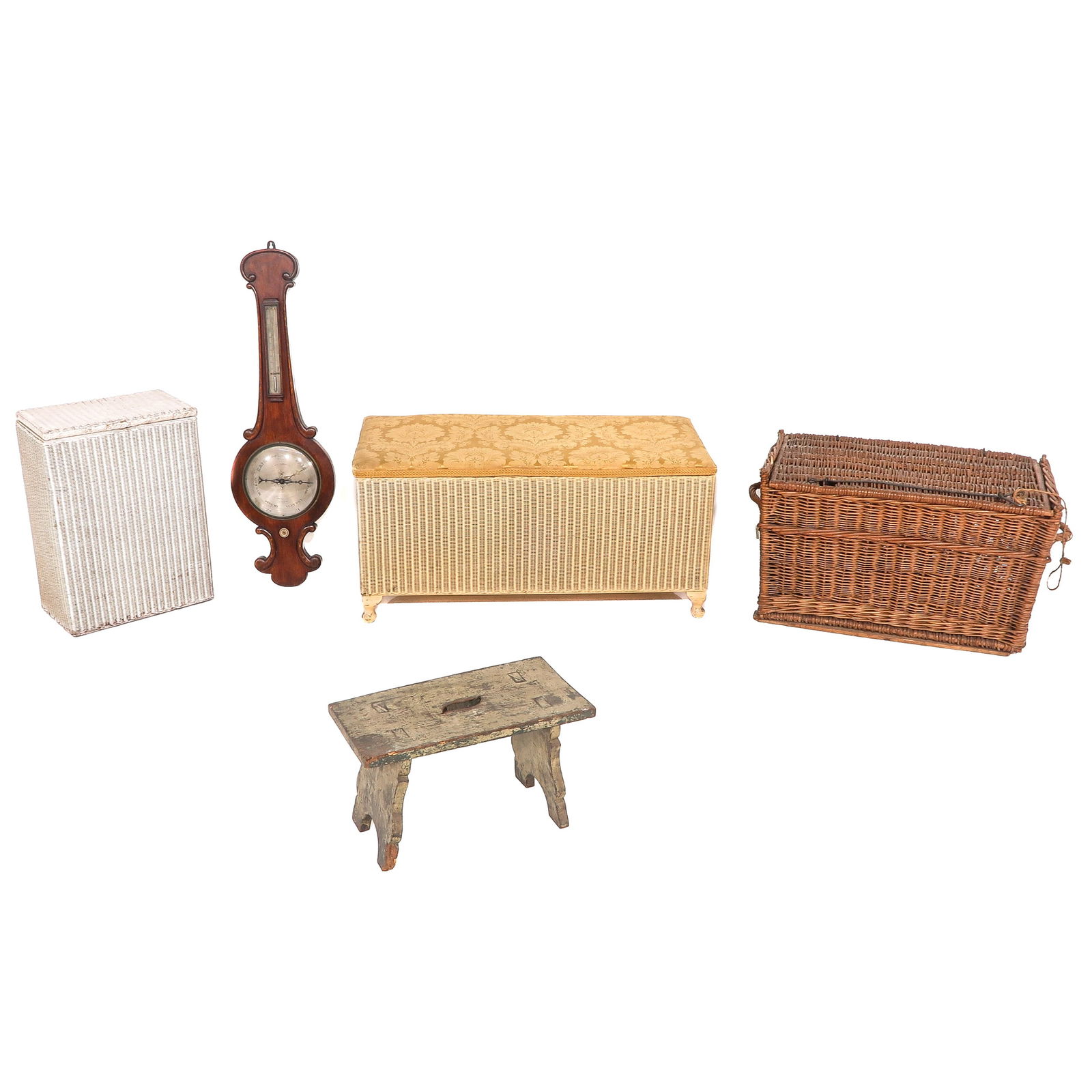 A Diverse Group of Items: including a Lloyd Loom bench, 90 x 45 x 40 cm.