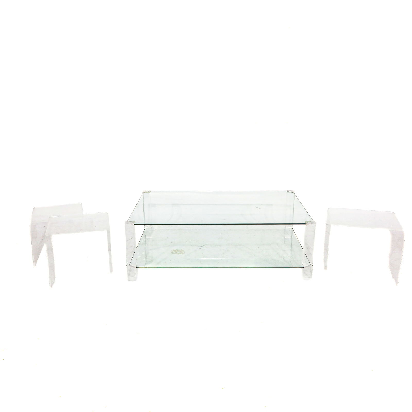 A Group of Modern Furniture: Consisting of various pieces of furniture, including a glass coffee table, 122 x 40 x 80 cm.