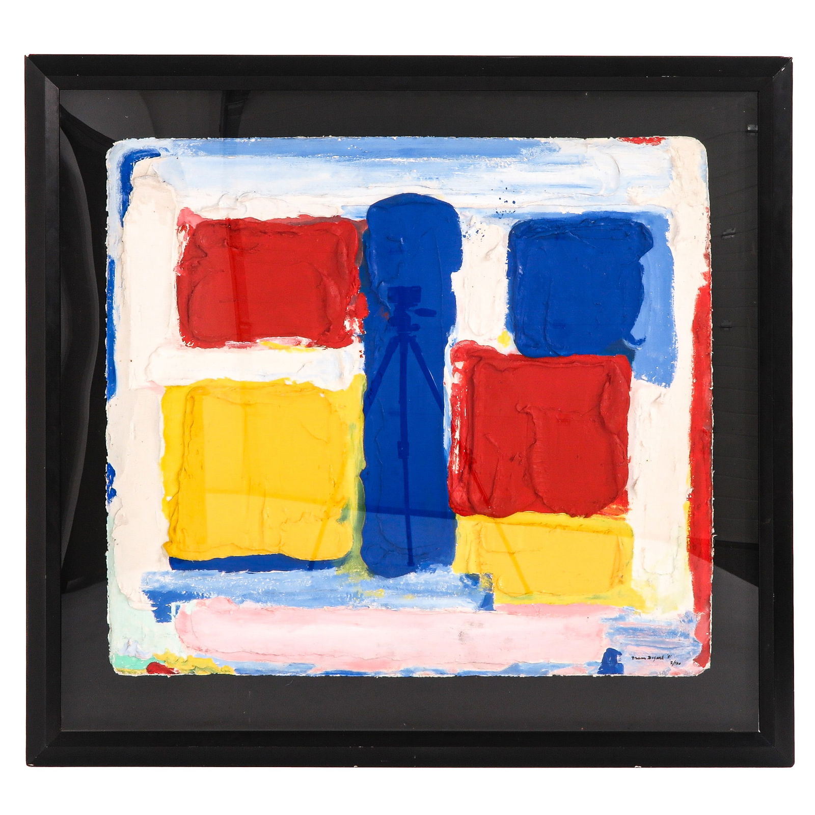 A Signed Painting: Signed Bram Bogart, made for the exhibition: Memoire de la Liberte, 108 x 96 cm.