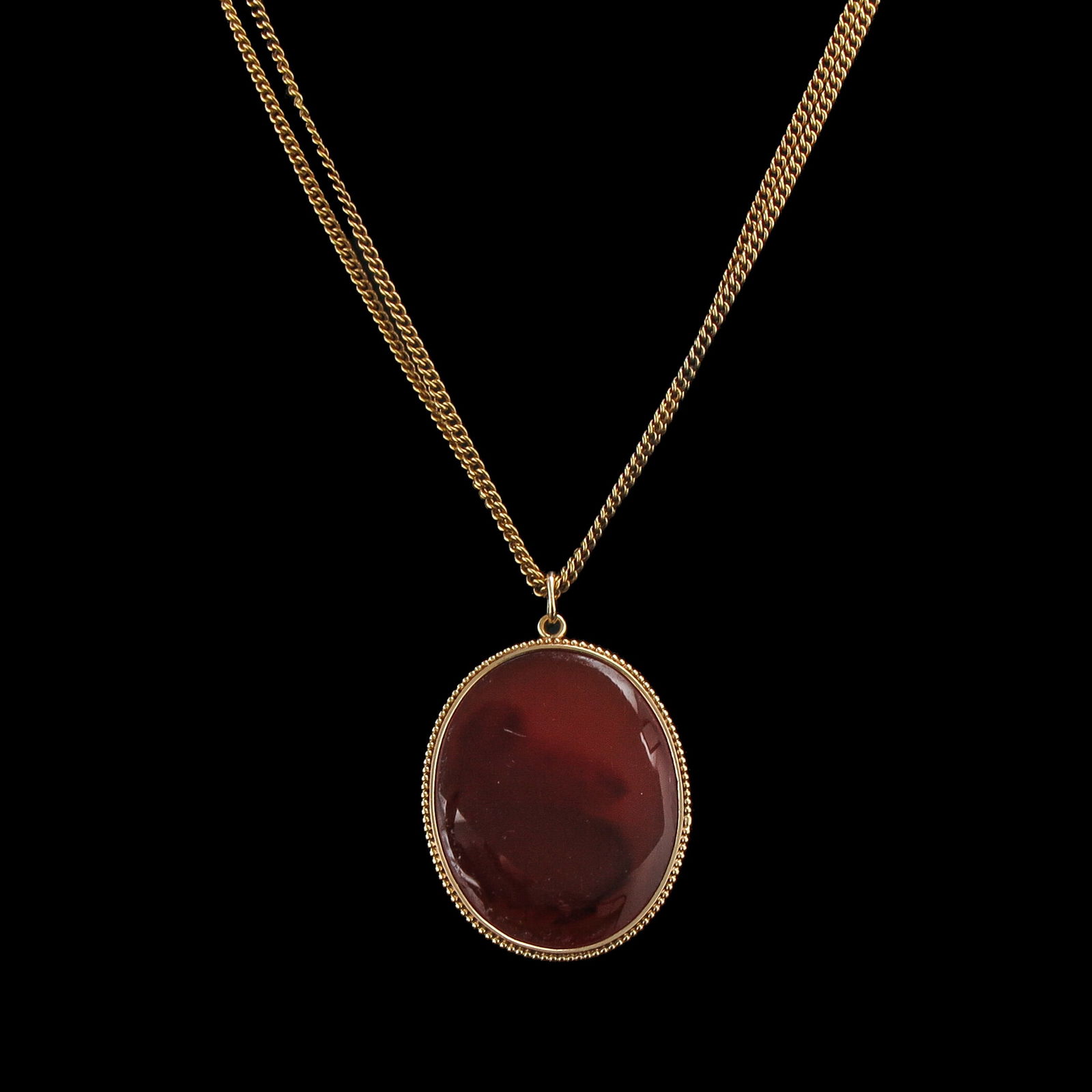 A Necklace with Carnelian Pendant (1 of 4)