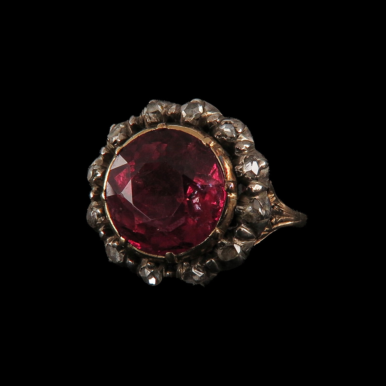 A Ladies Antique Ring set with Rose Cut Diamonds (1 of 4)