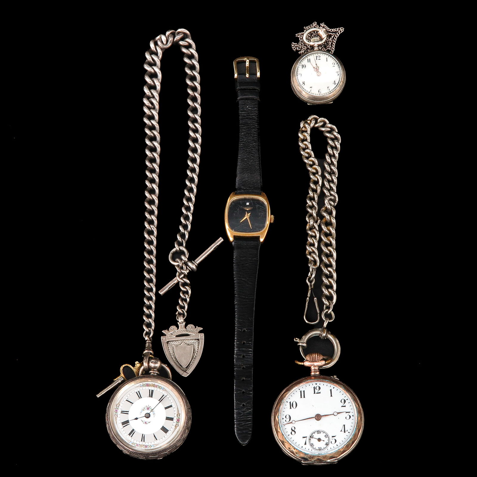 A Lot of 3 Pocket Watches and a Wrist Watch (1 of 8)