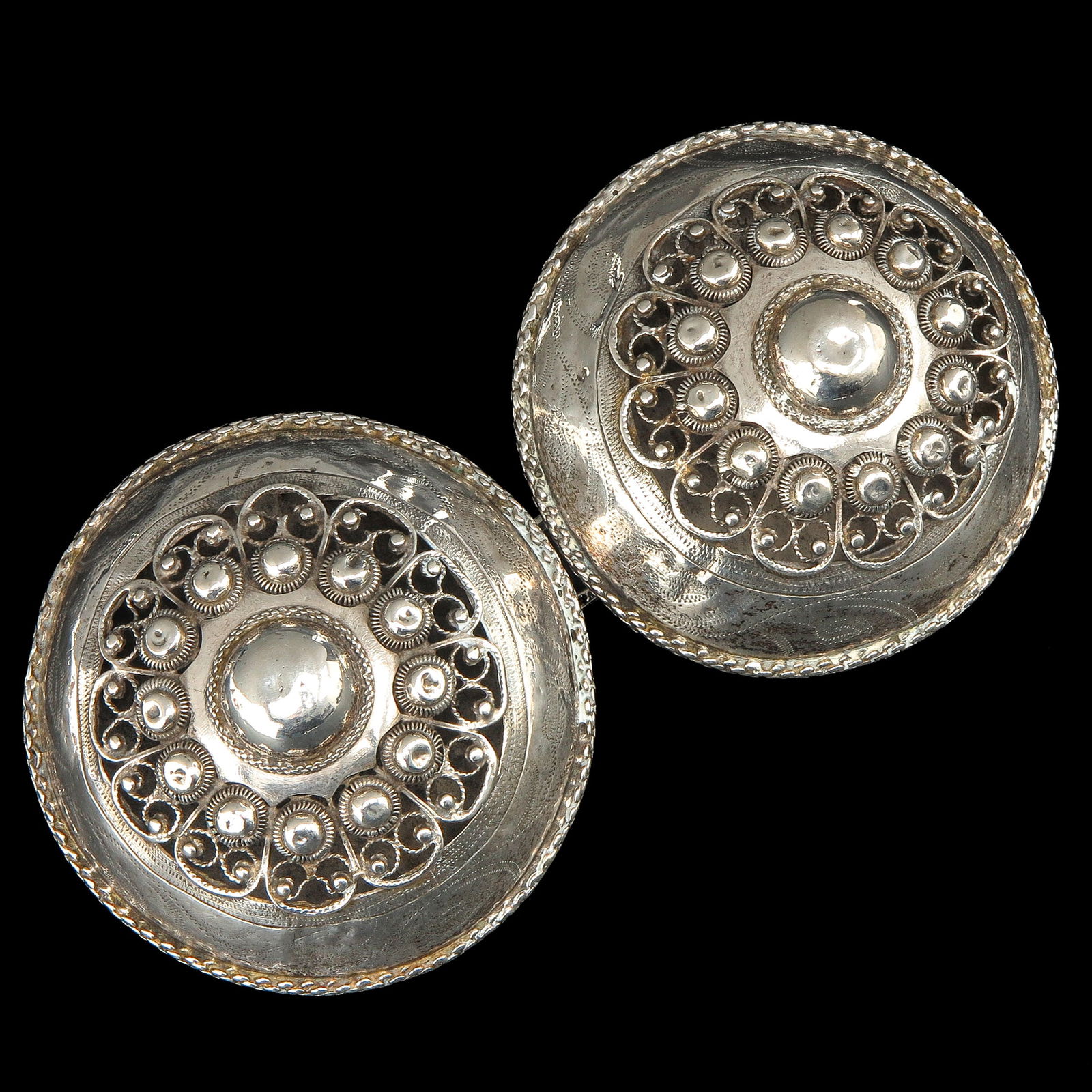 A Pair of Silver Broekstukken: South-Beveland, diameter 74 mm.