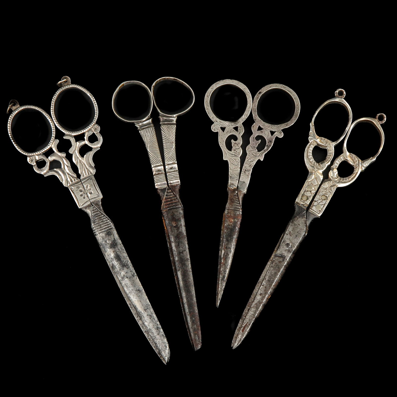 A Group of 4 Silver Scissors (1 of 6)