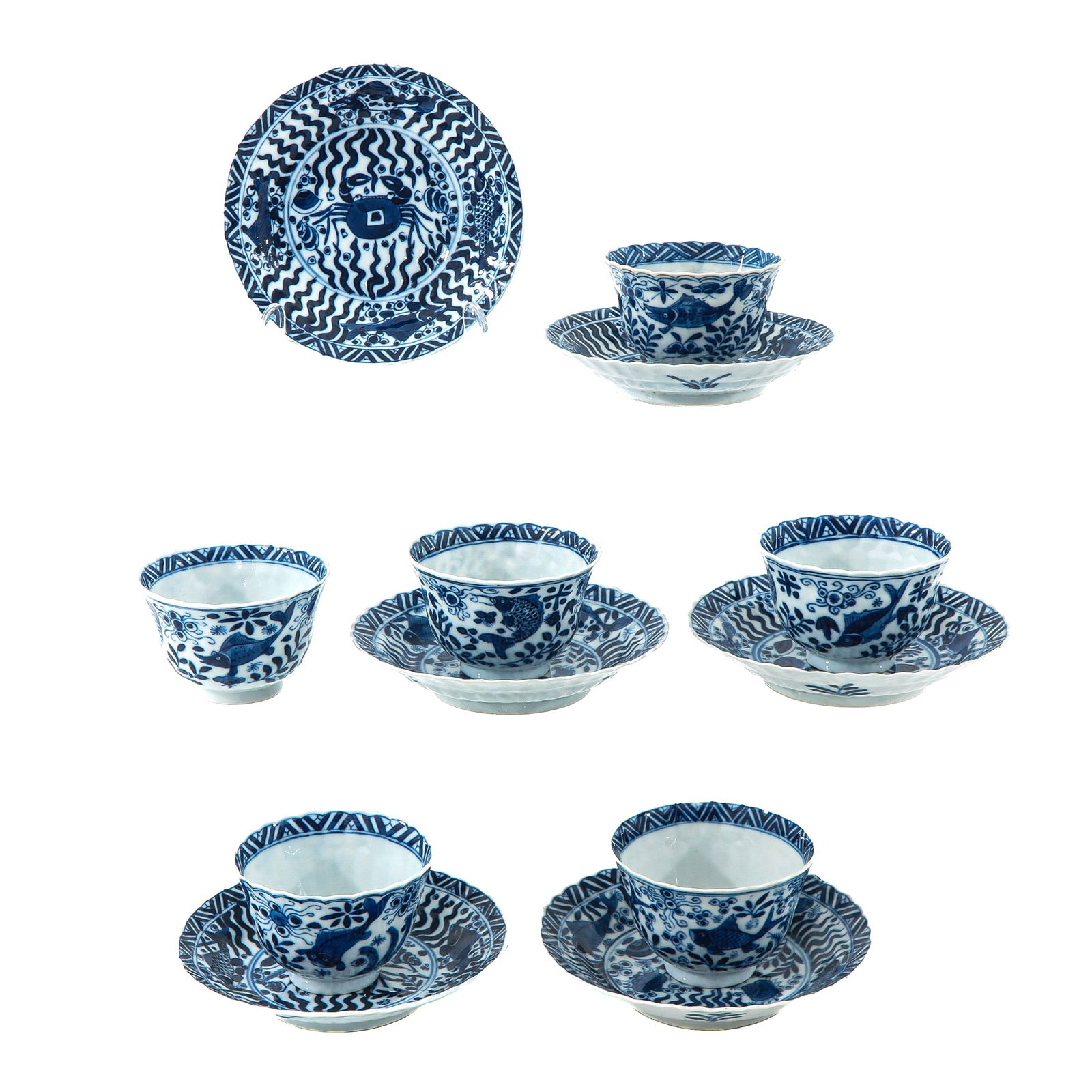 A Set of 6 Cups and Saucers (1 of 8)