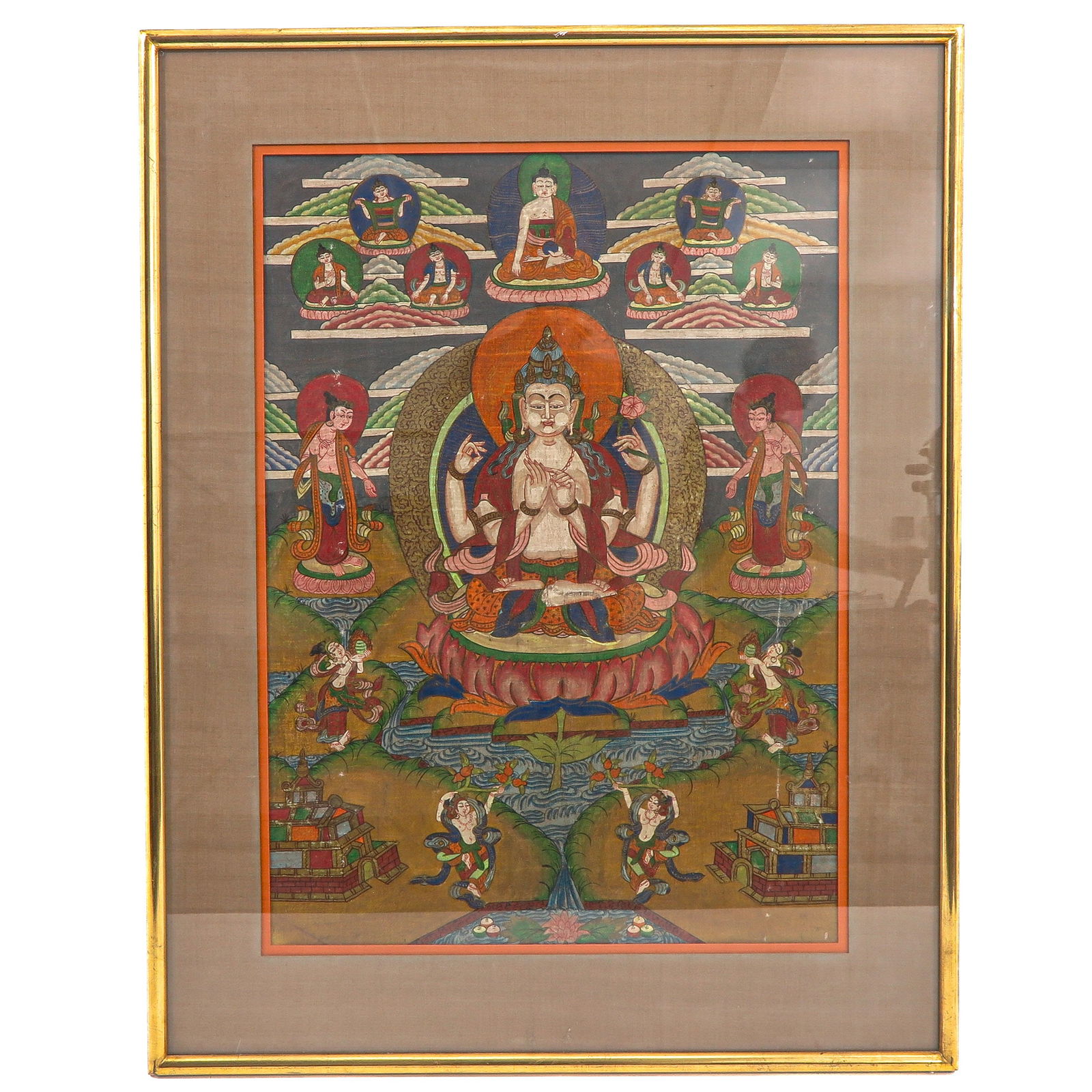 A Framed Tibetan Thangka (1 of 7)