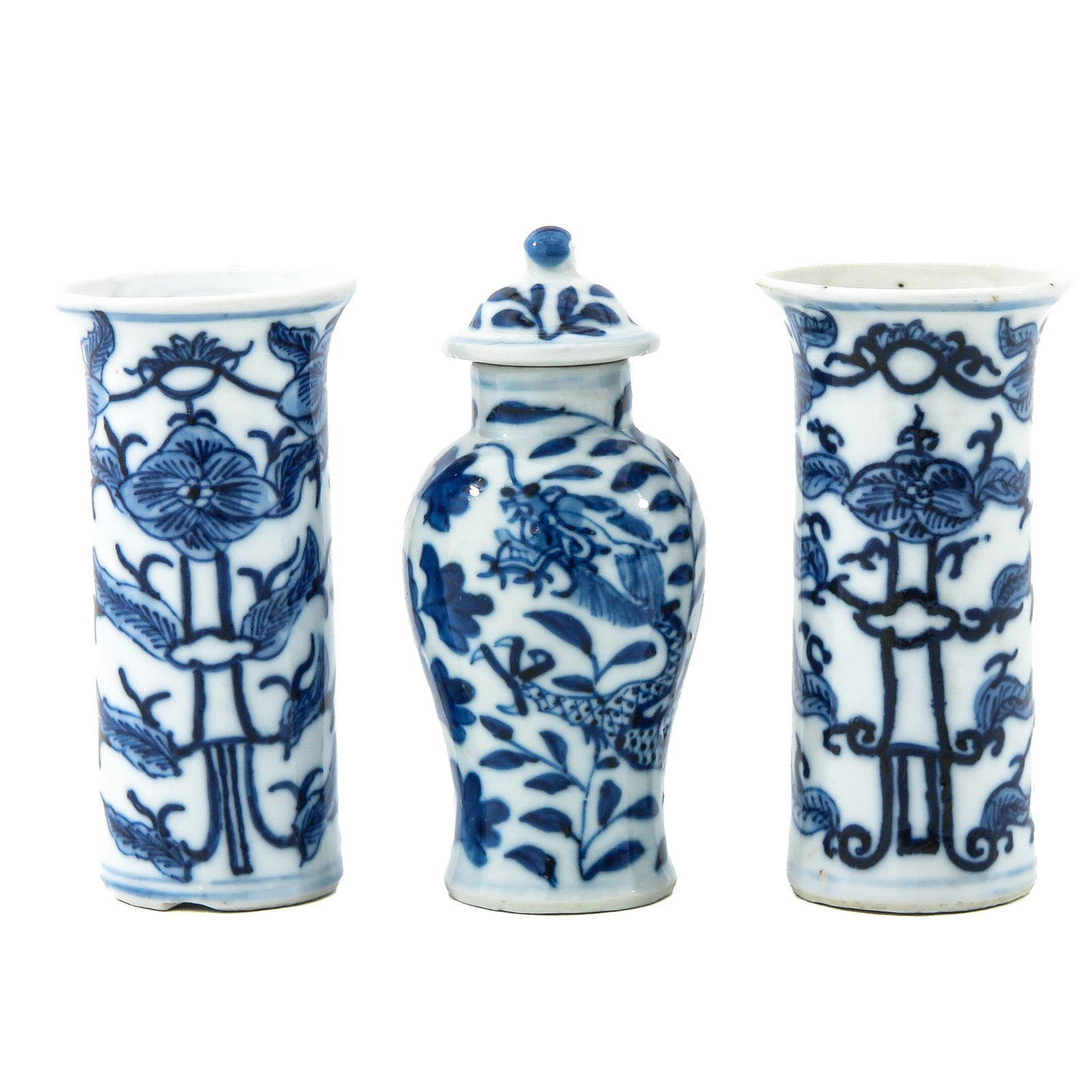 A Group of 3 Miniature Garniture Vases (1 of 6)