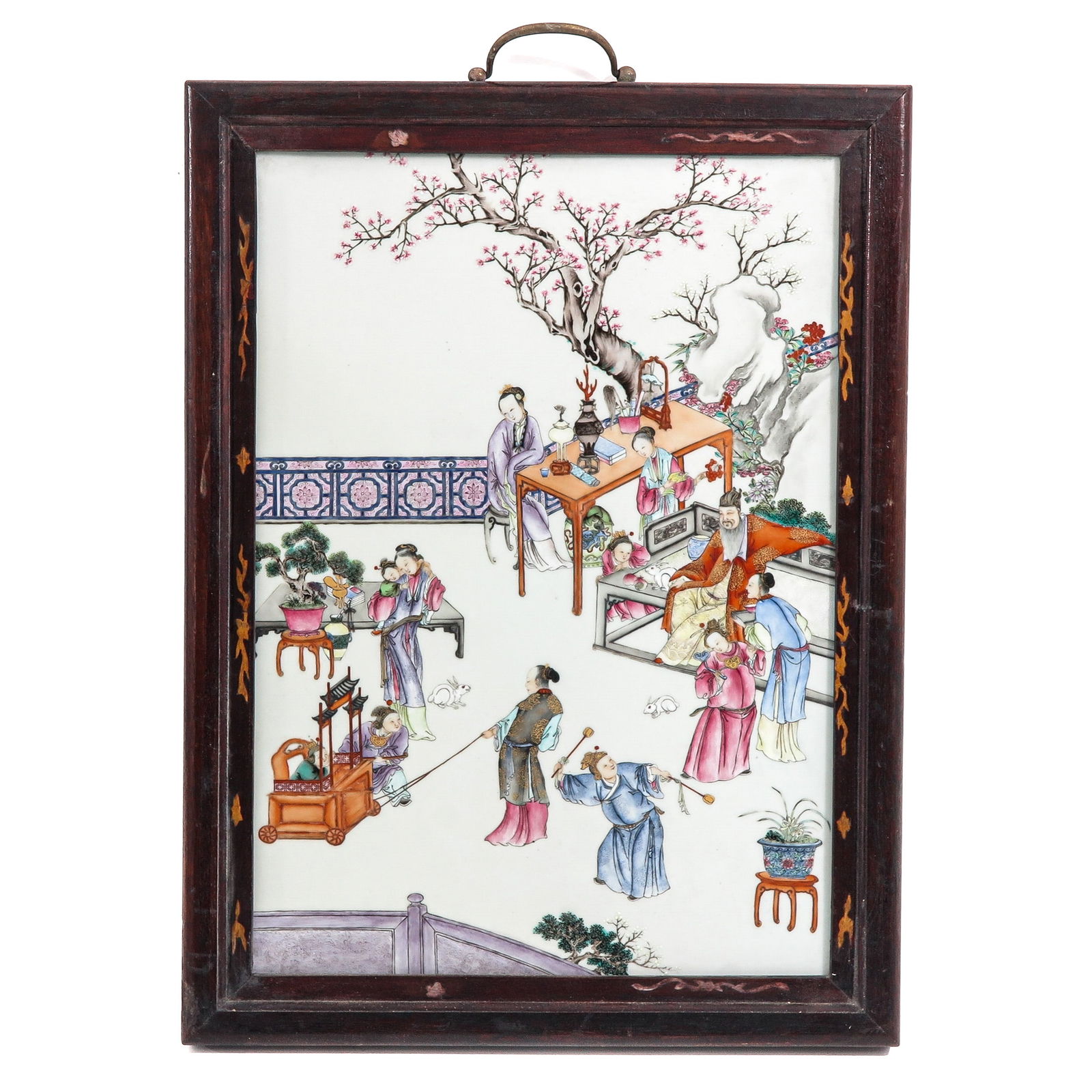 A Framed Famille Rose Chinese Tile (1 of 2)