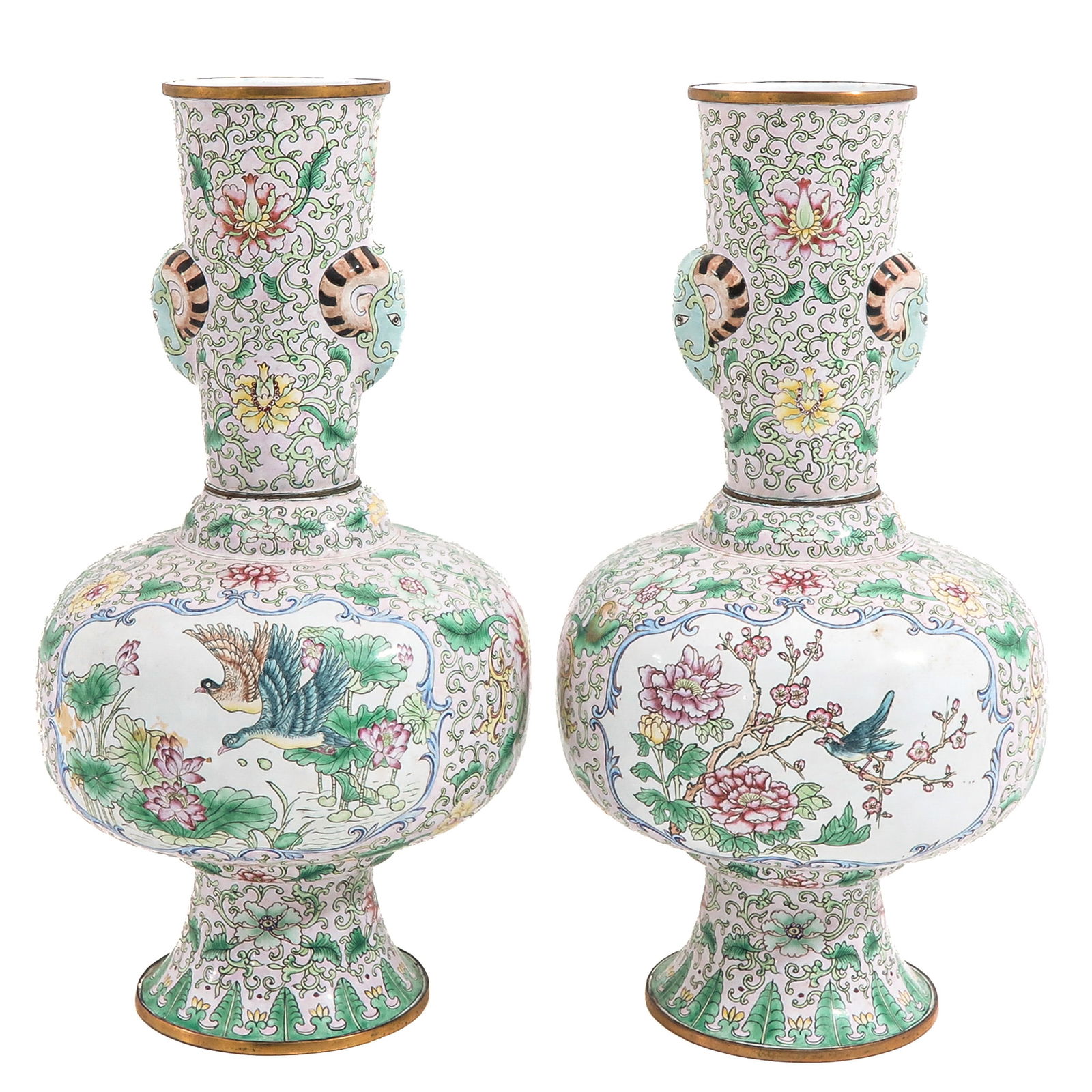 A Pair of Famille Rose Enamel Vases (1 of 6)