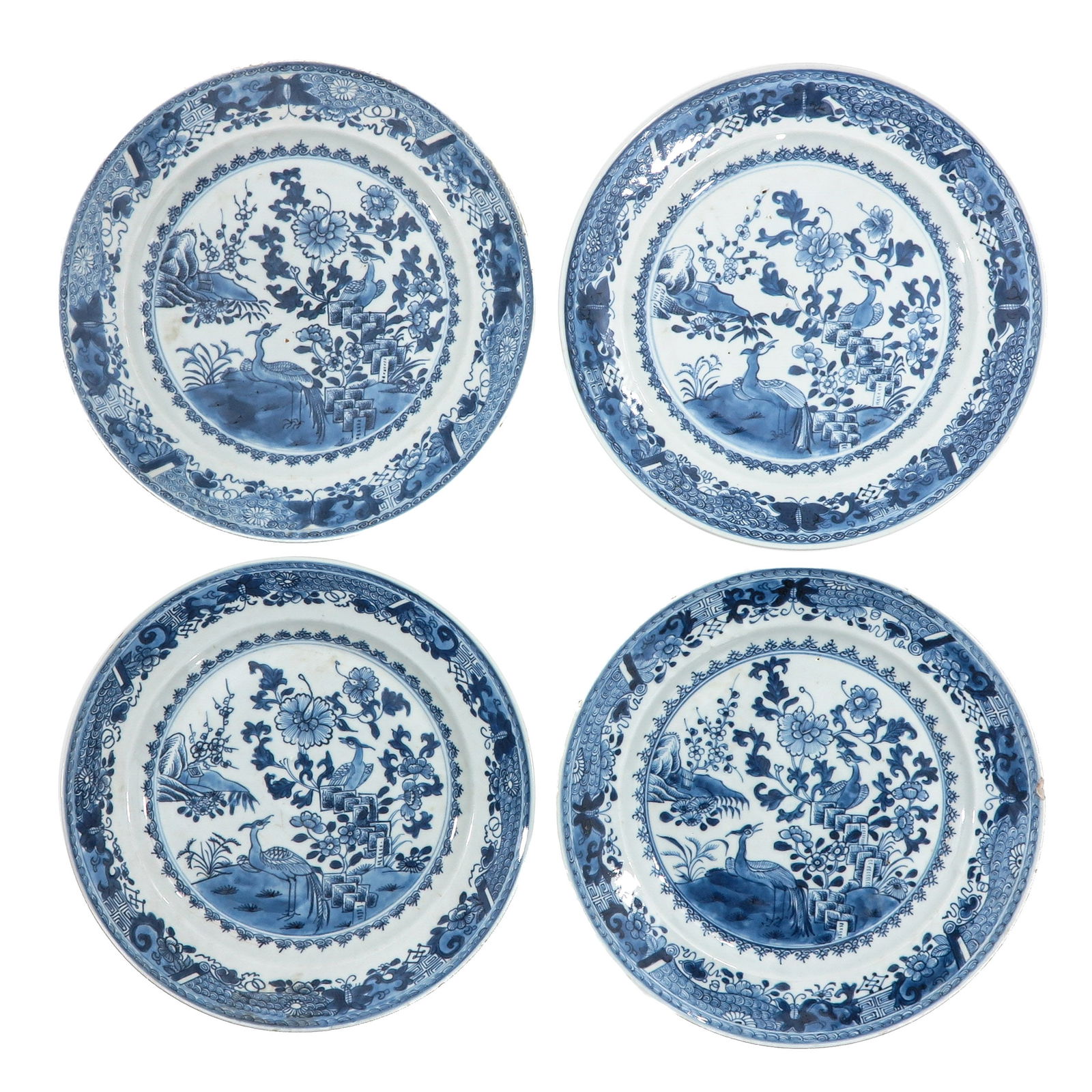 A Series of 4 Blue and White Plates (1 of 6)