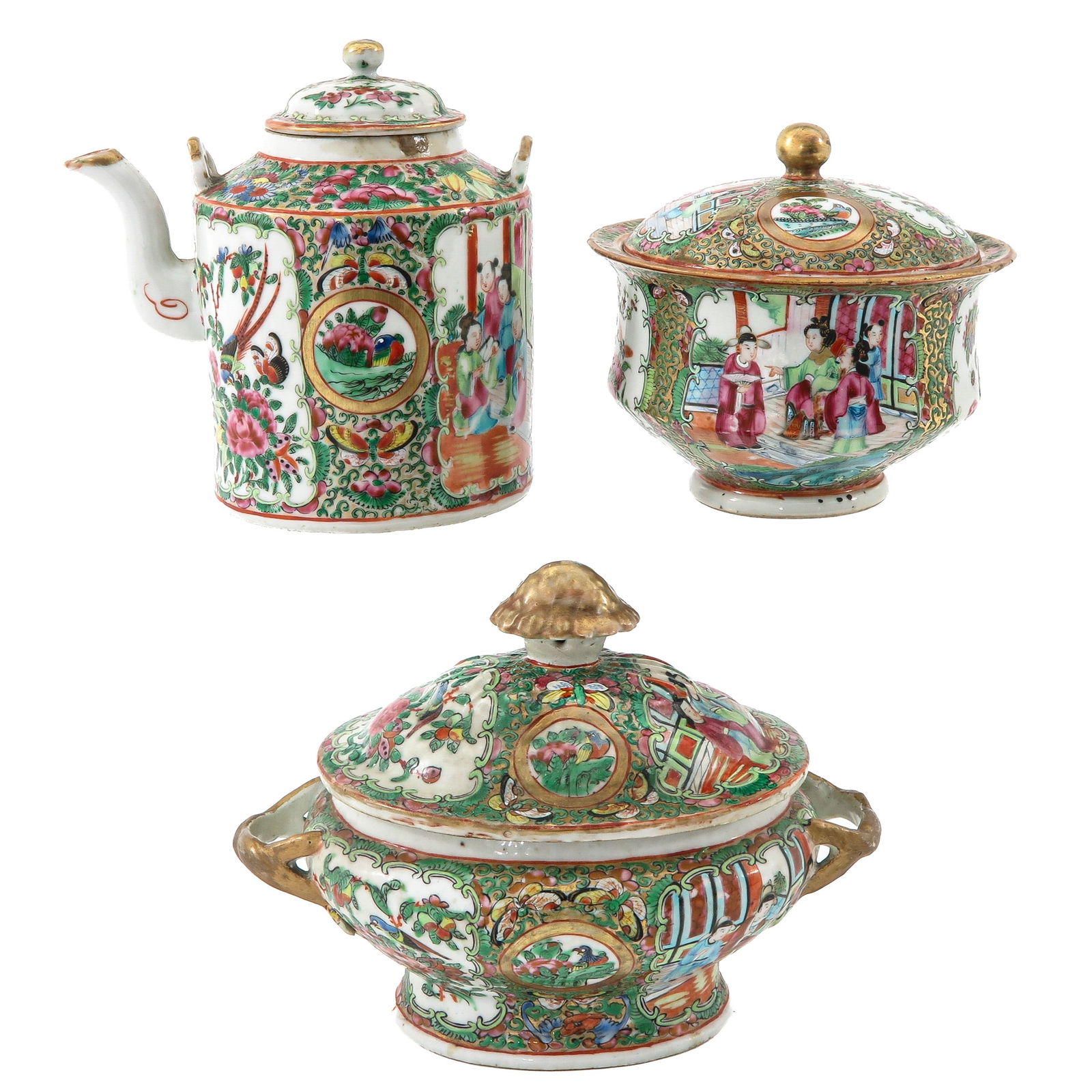 A Collection of Cantonese Rose Medallion Porcelain (1 of 6)