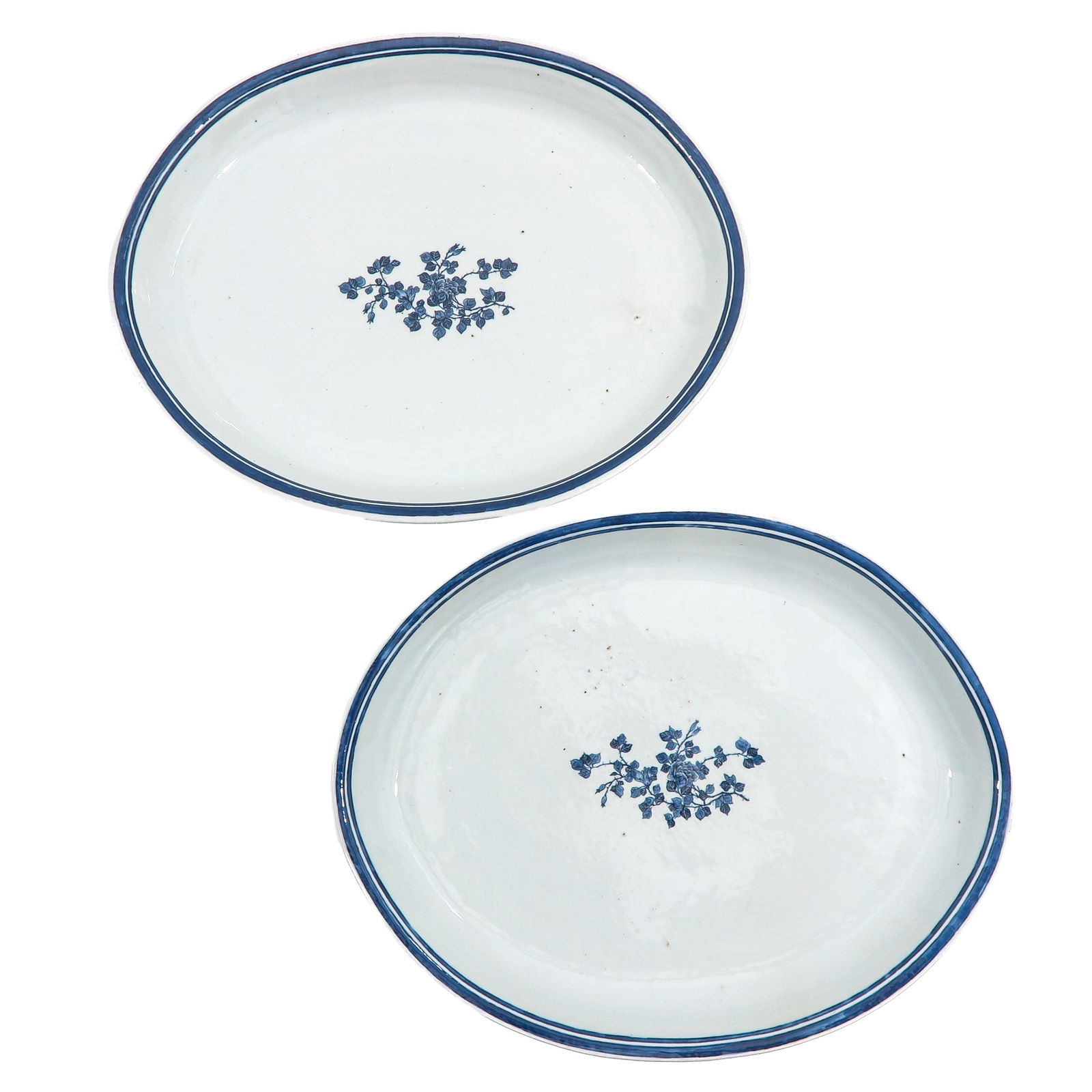 A Pair of Blue and White Oval Serving Trays (1 of 6)