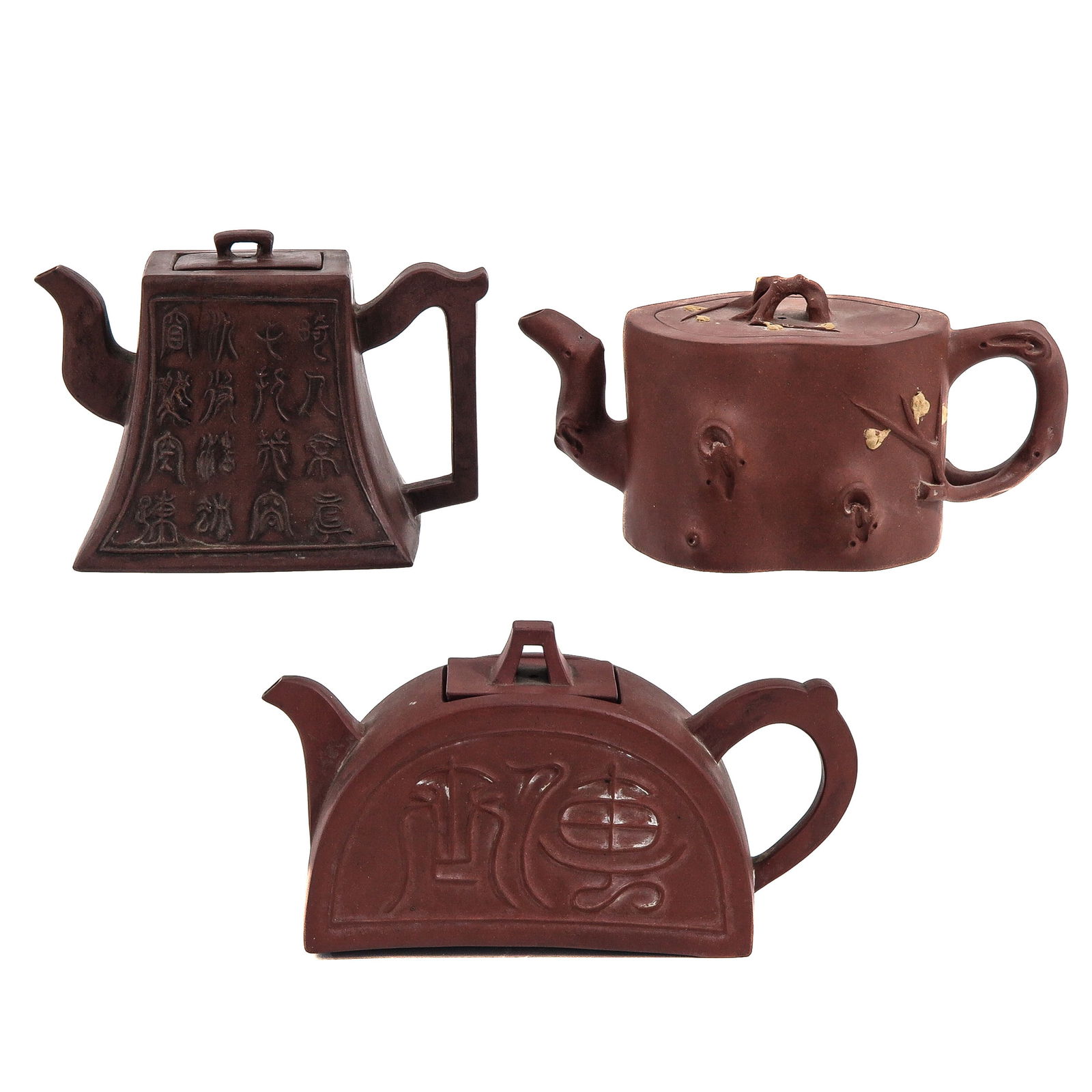 A Group of 3 Yixing Teapots (1 of 6)